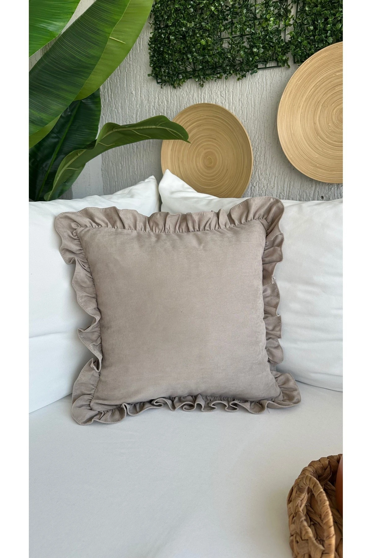 Kadife Doku Vintage Fırfırlı Kırlent Kılıfları 1