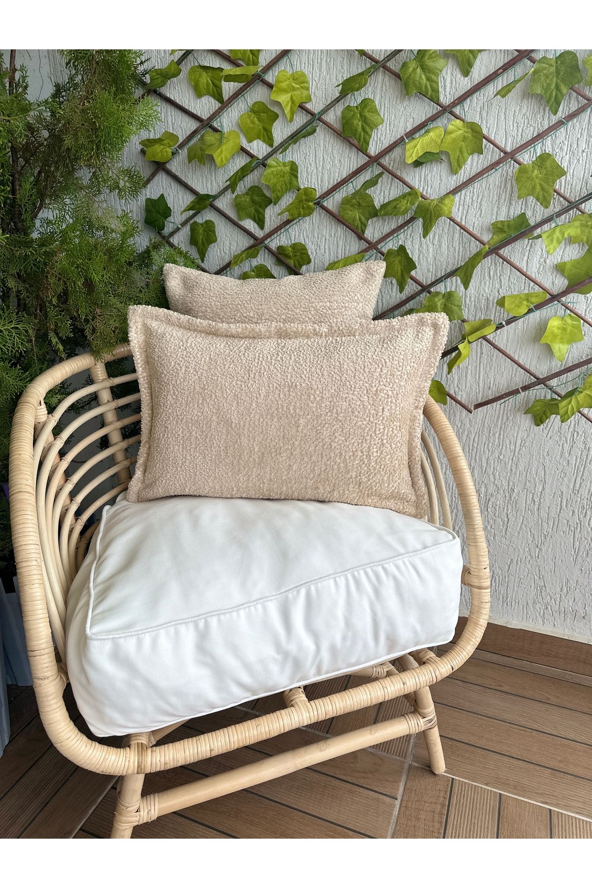 Soft Bej Bohem Kırlent Kılıfı