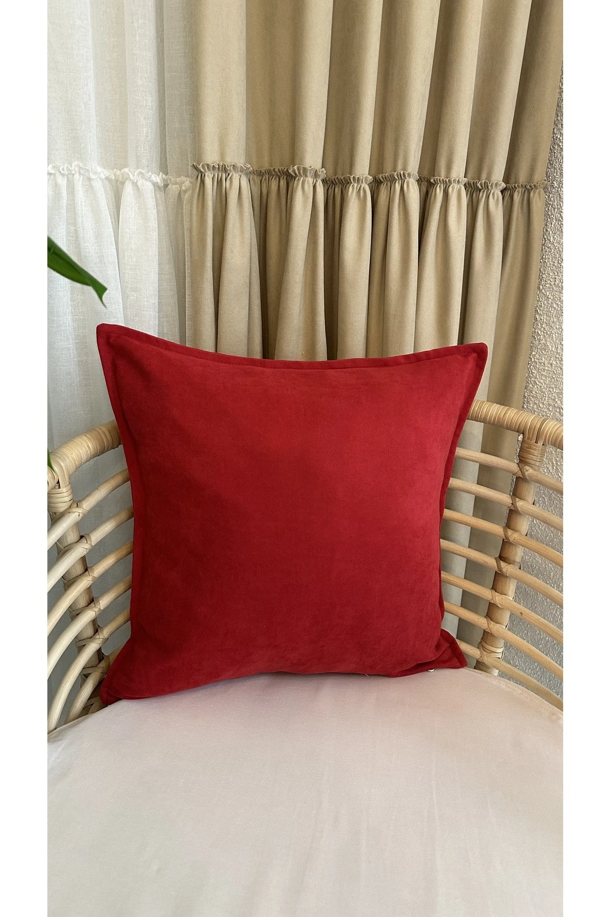 Kadife Dokulu Düz Kırlent Kılıfı