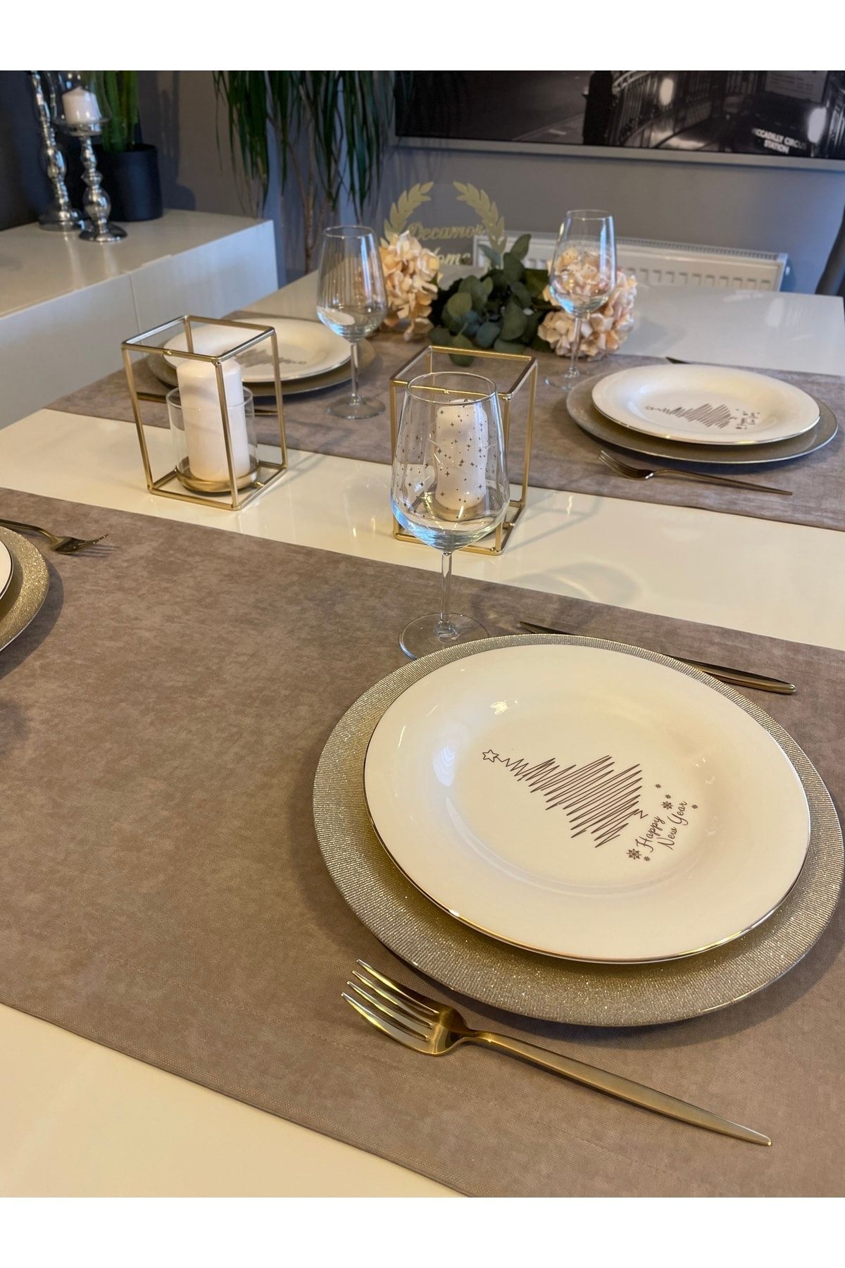 Kadife Dokulu Sütlü Kahve Dertsiz Runner