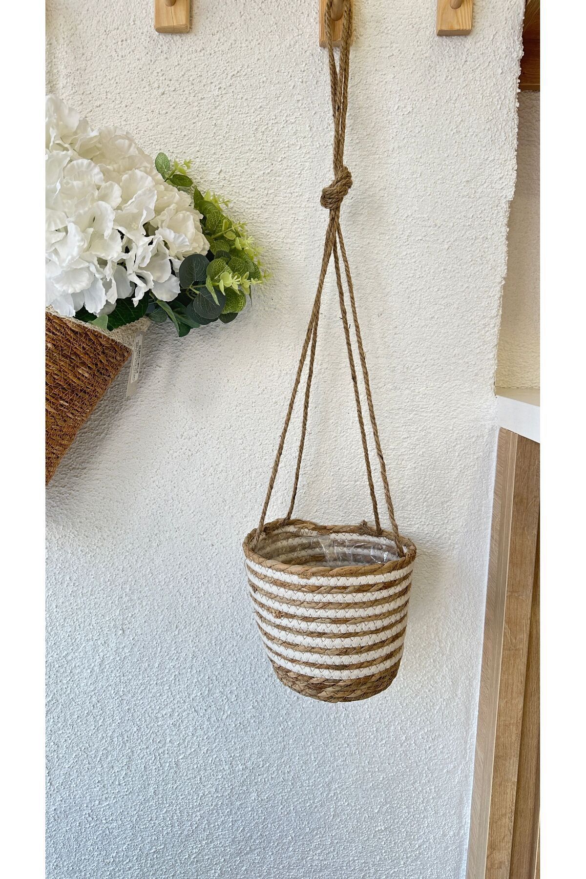 Hasır Askılı Saksı Askılı Sepet