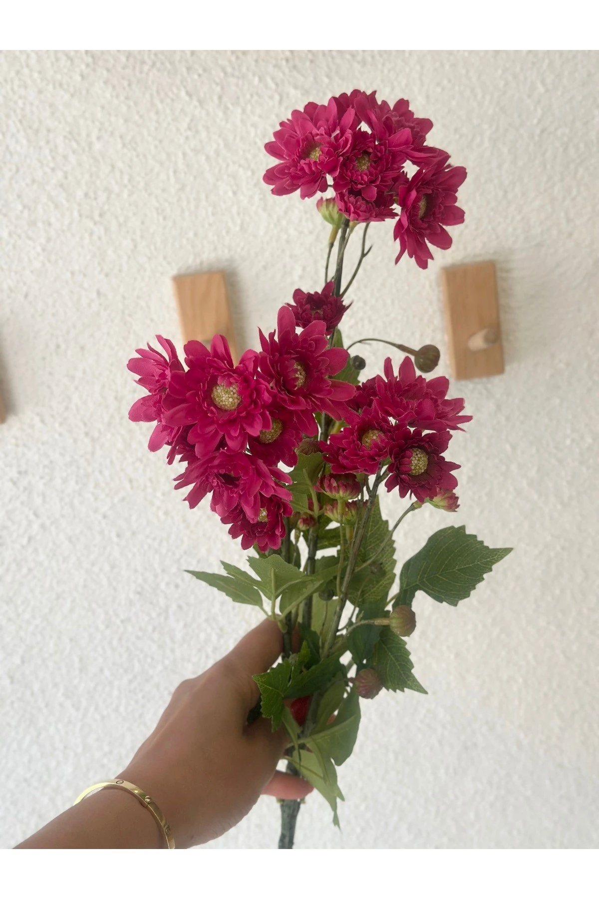 1. Kalite Fuşya Pembe Yapay Kasımpatı Dalı Çiçeği 80 cm