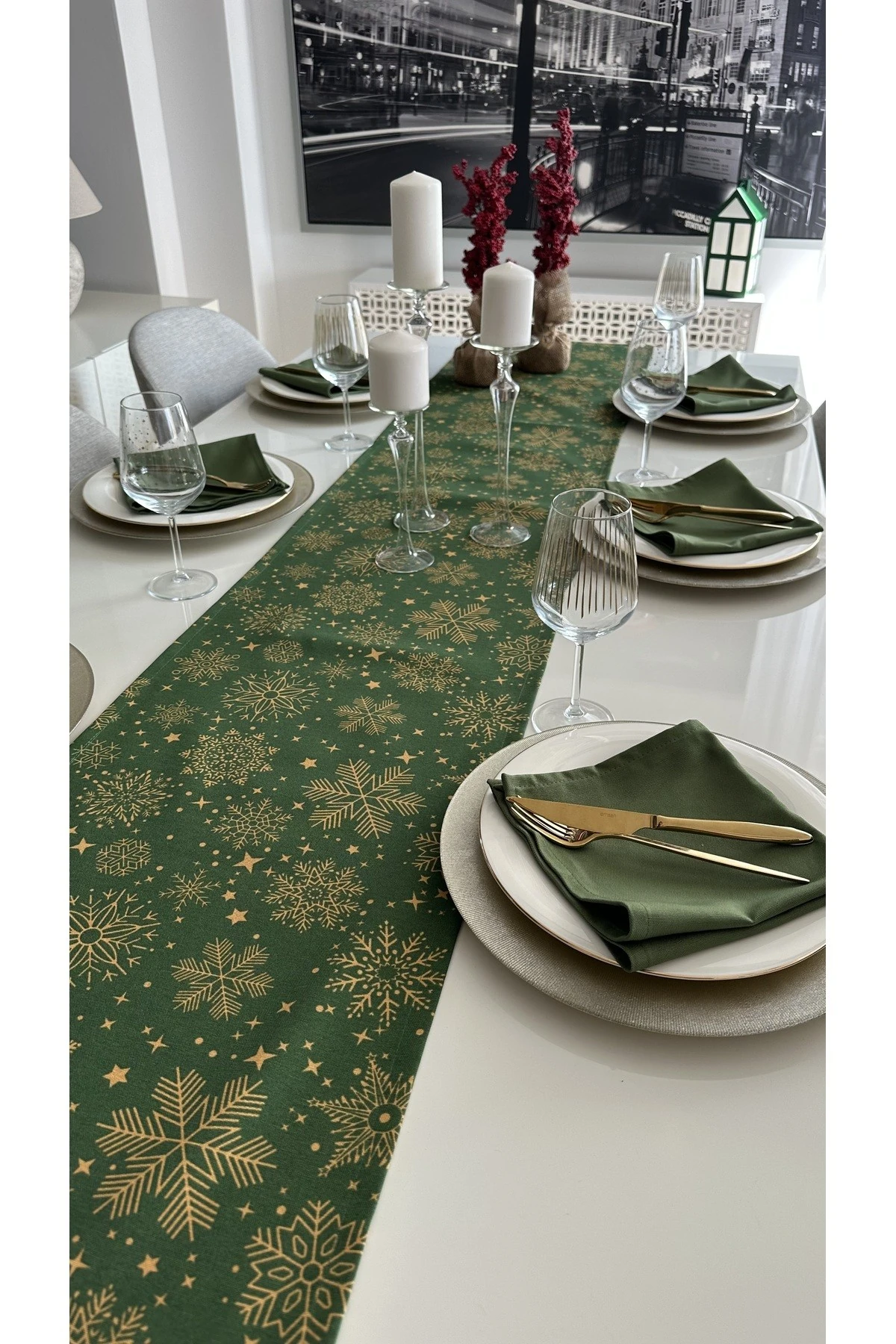 Yeni Yıl Temalı Runner Yılbaşı Masası - 2