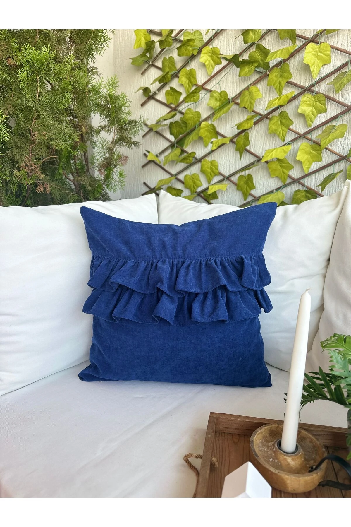 Tasarım Model Fırfırlı Kırlent Kılıfı