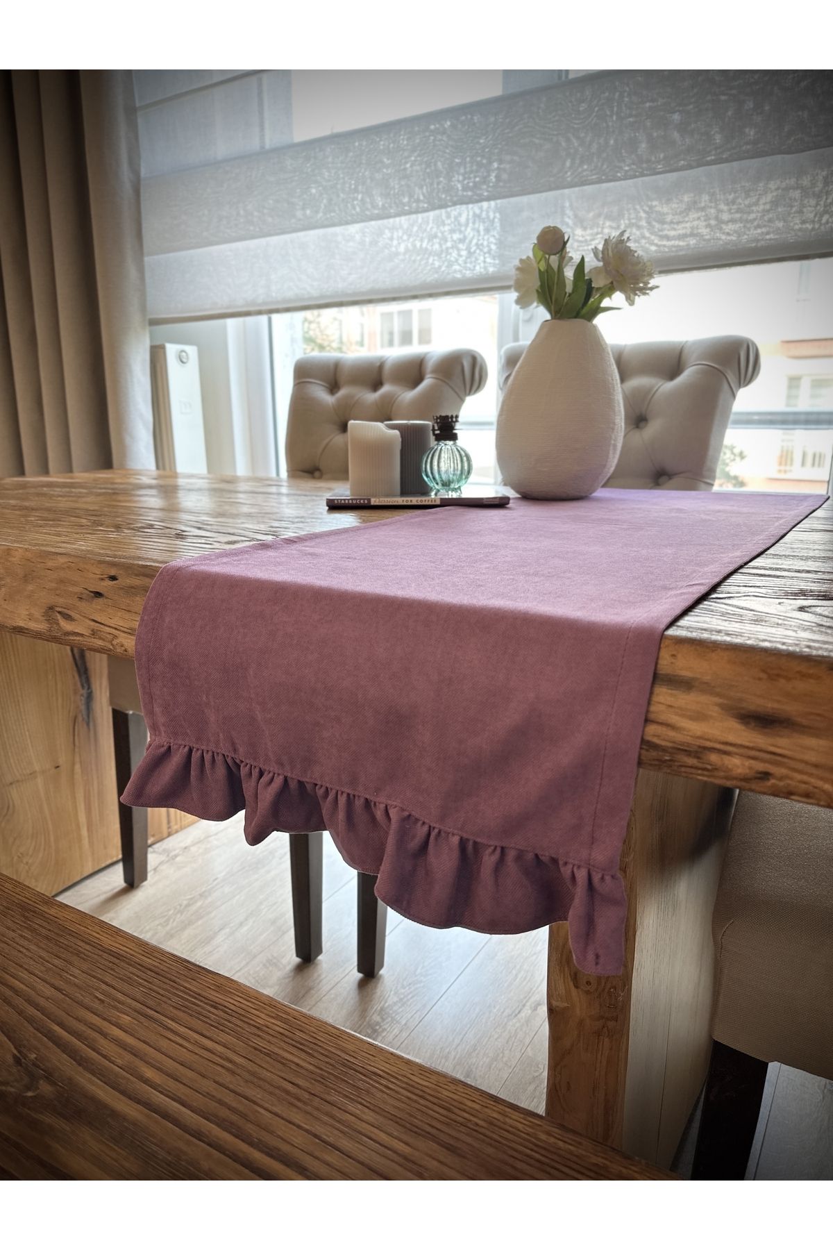 Eflatun - Mor Fırfırlı Vintage Runner