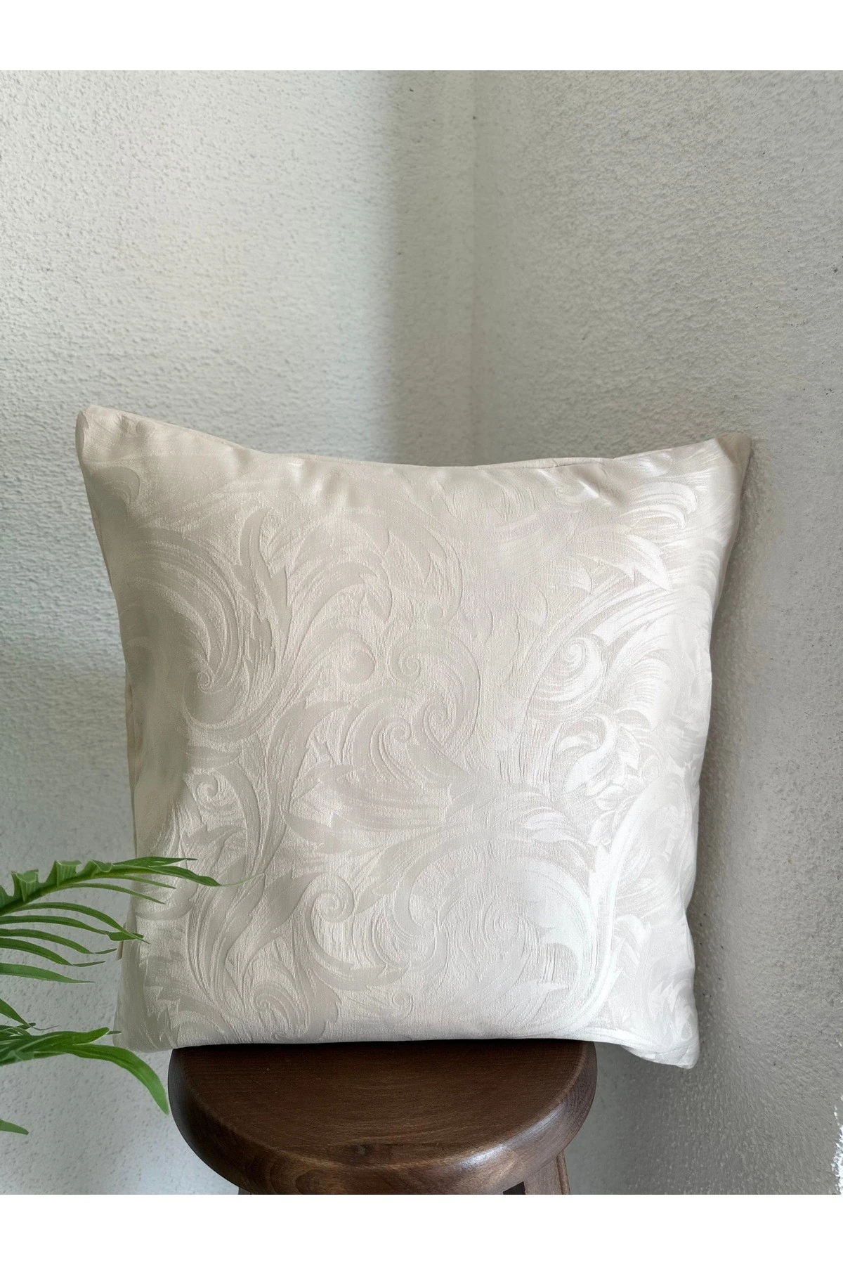 1. Kalite Dokuma Kumaş Ekru Kırlent Kılıfı desen2