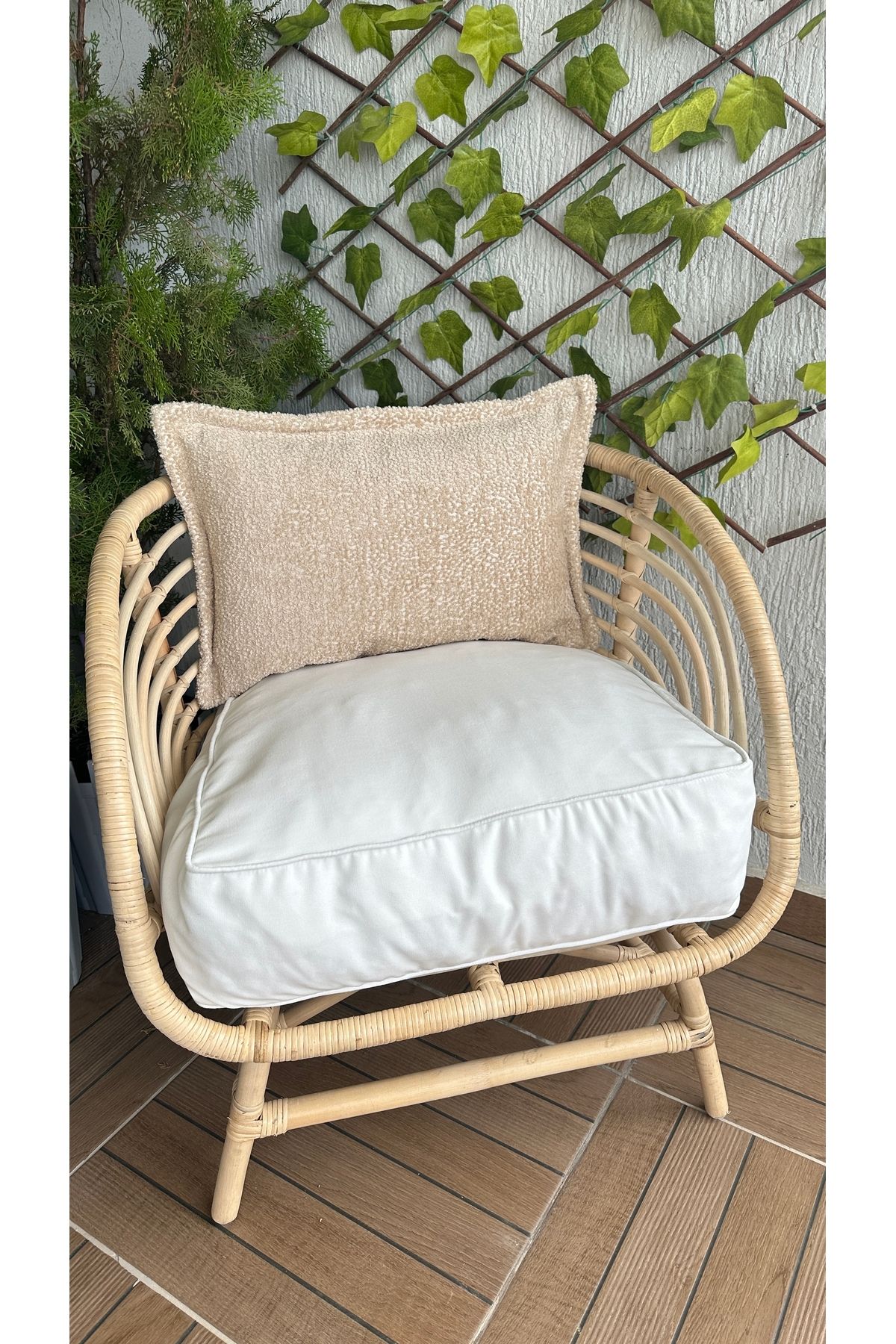 Soft Bej Bohem Kırlent Kılıfı