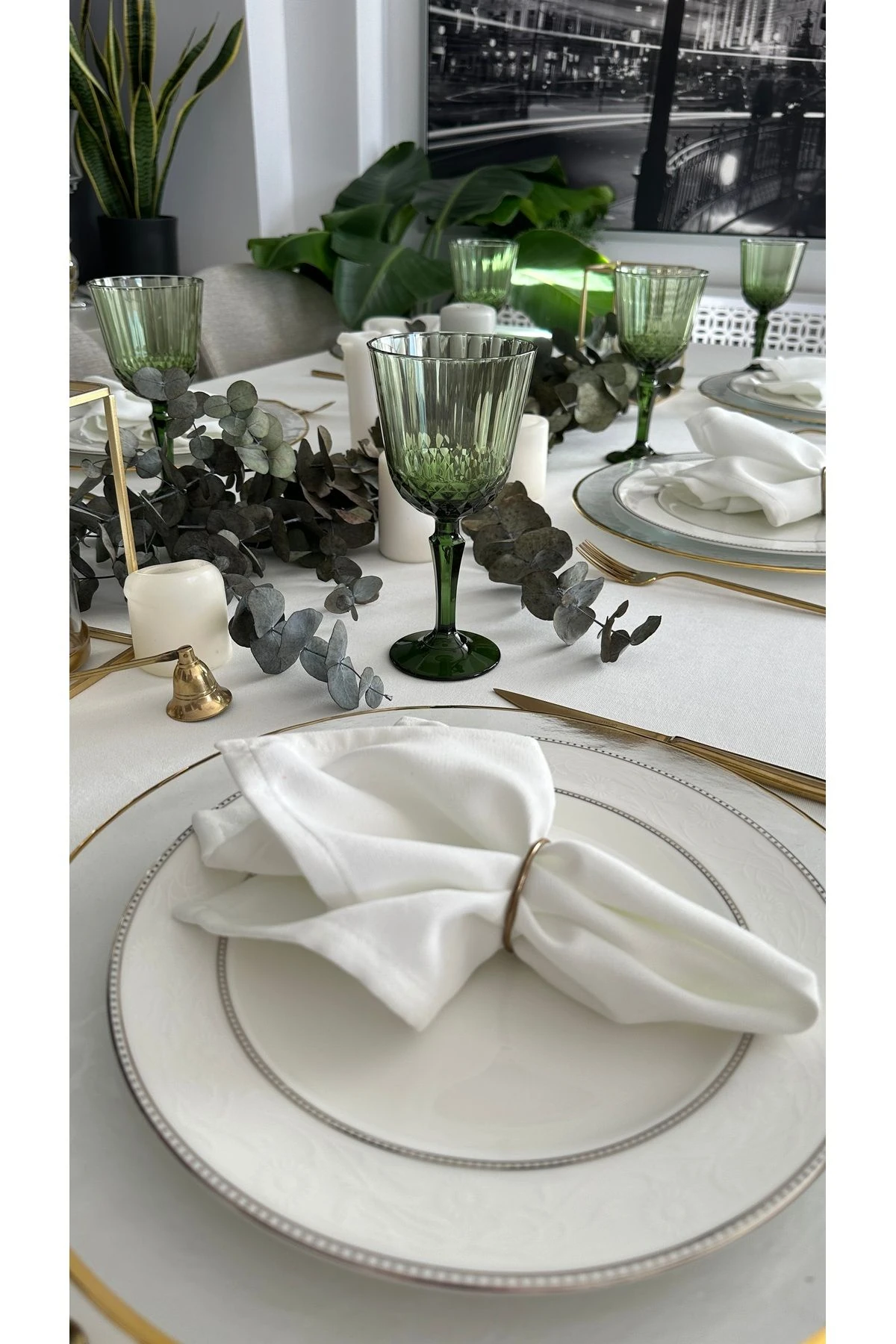 6‘lı Kadife Dokulu Dertsiz Beyaz Peçete