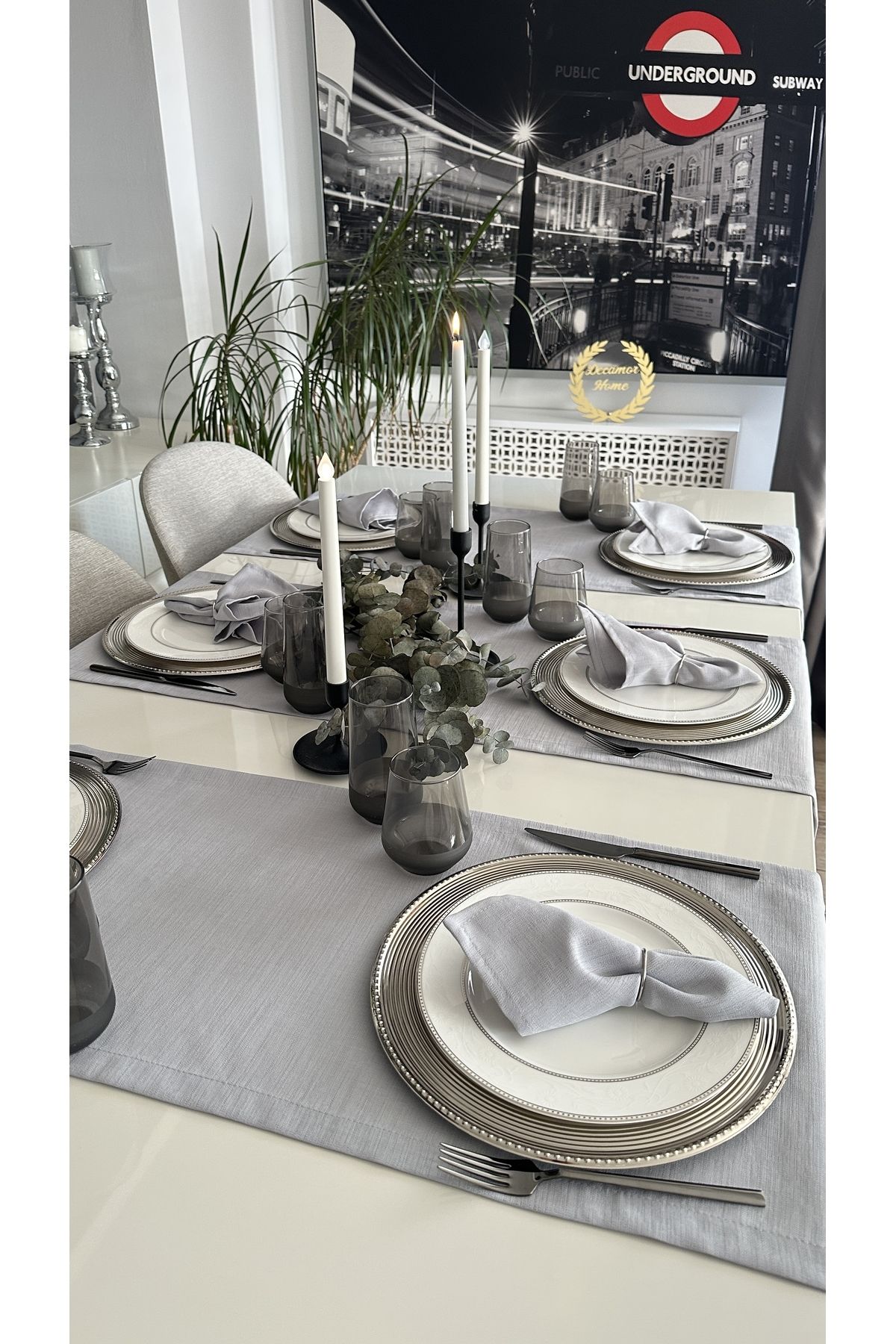 Keten Dokulu Kısa Runner Gri, Pembe, Kırmızı, Kiremit, Lacivert