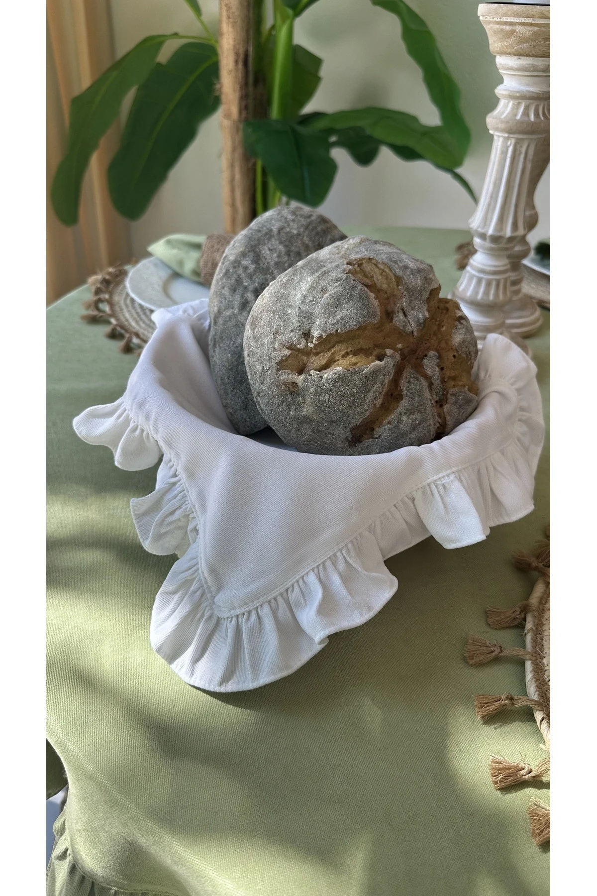 Fırfırlı Peçete Sunum Peçetesi Sepet Örtüsü