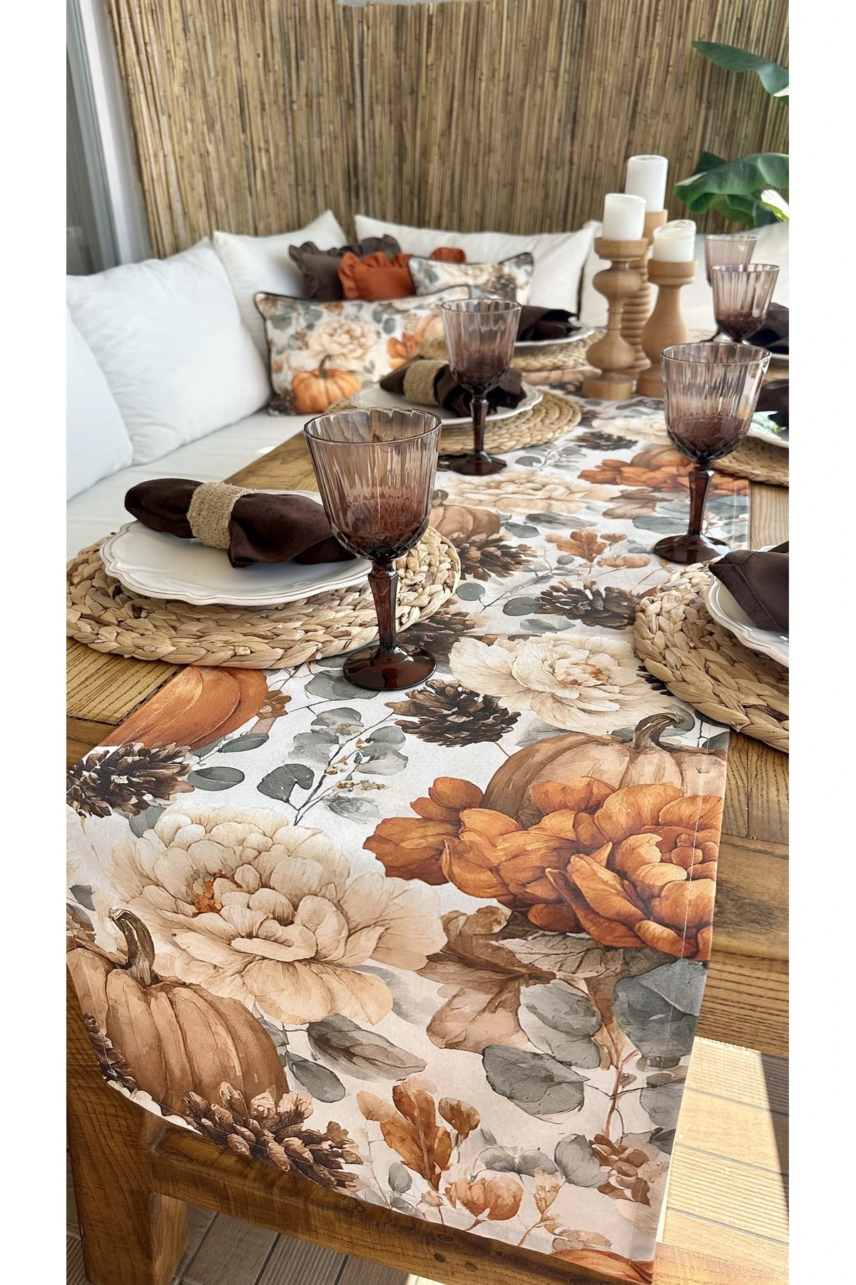 Bal Kabağı Desenli Runner