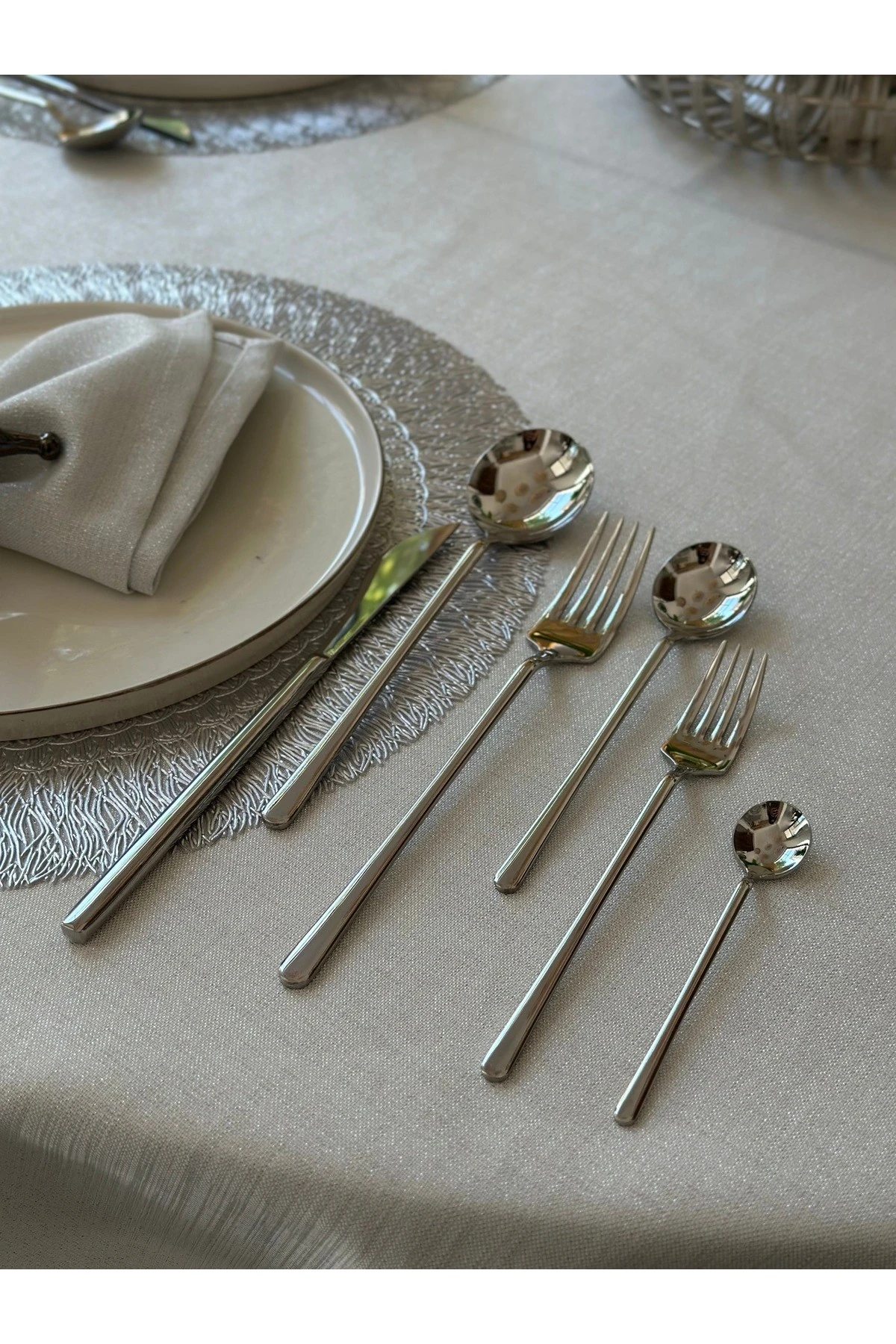 Gold-Gümüş Metal 36 Parça Çatal Kaşık Bıçak Takımı