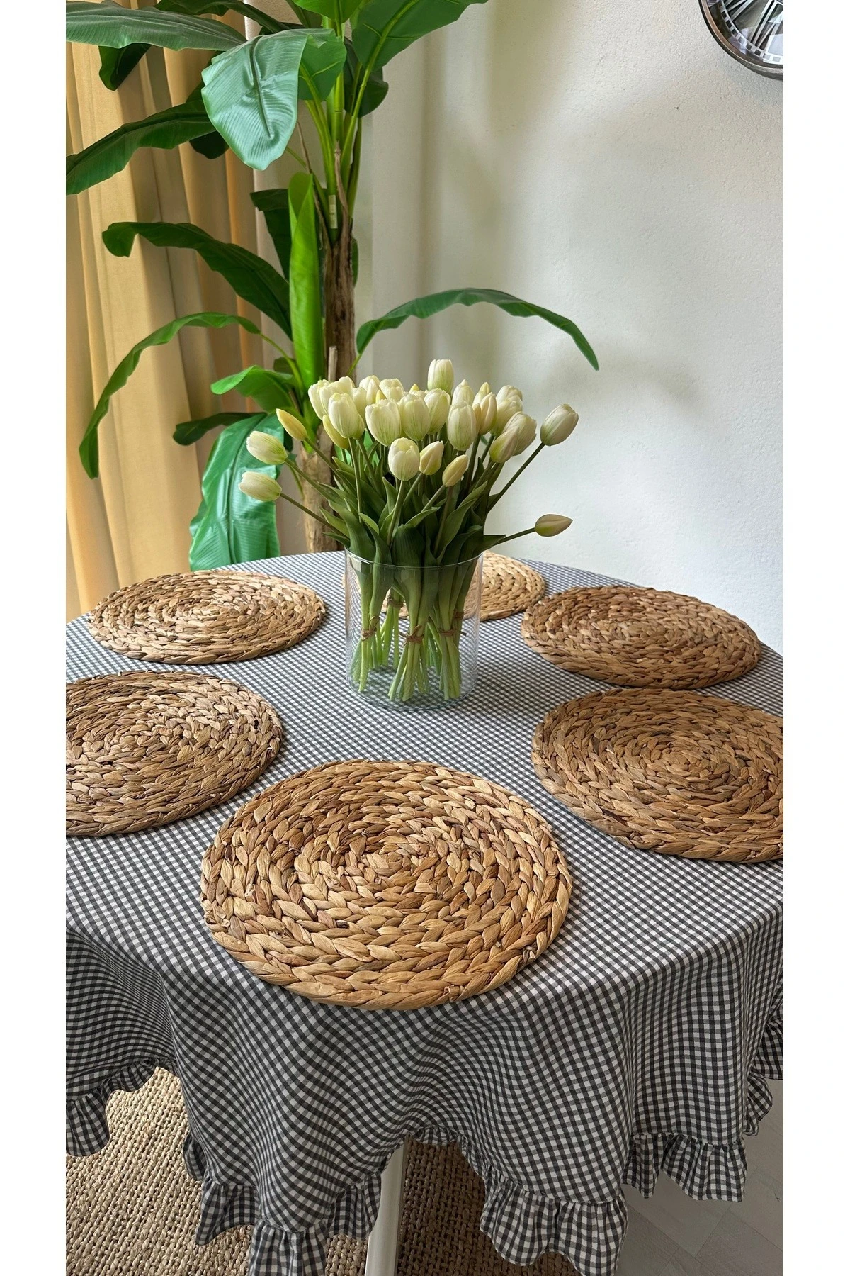 6 Ad Hasır Rattan Amerikan Servis Supla