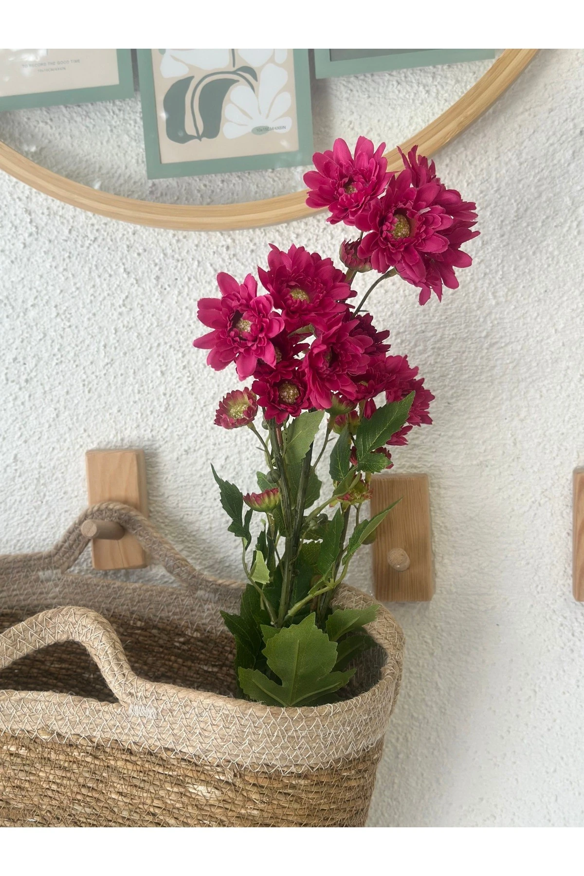 1. Kalite Fuşya Pembe Yapay Kasımpatı Dalı Çiçeği 80 cm