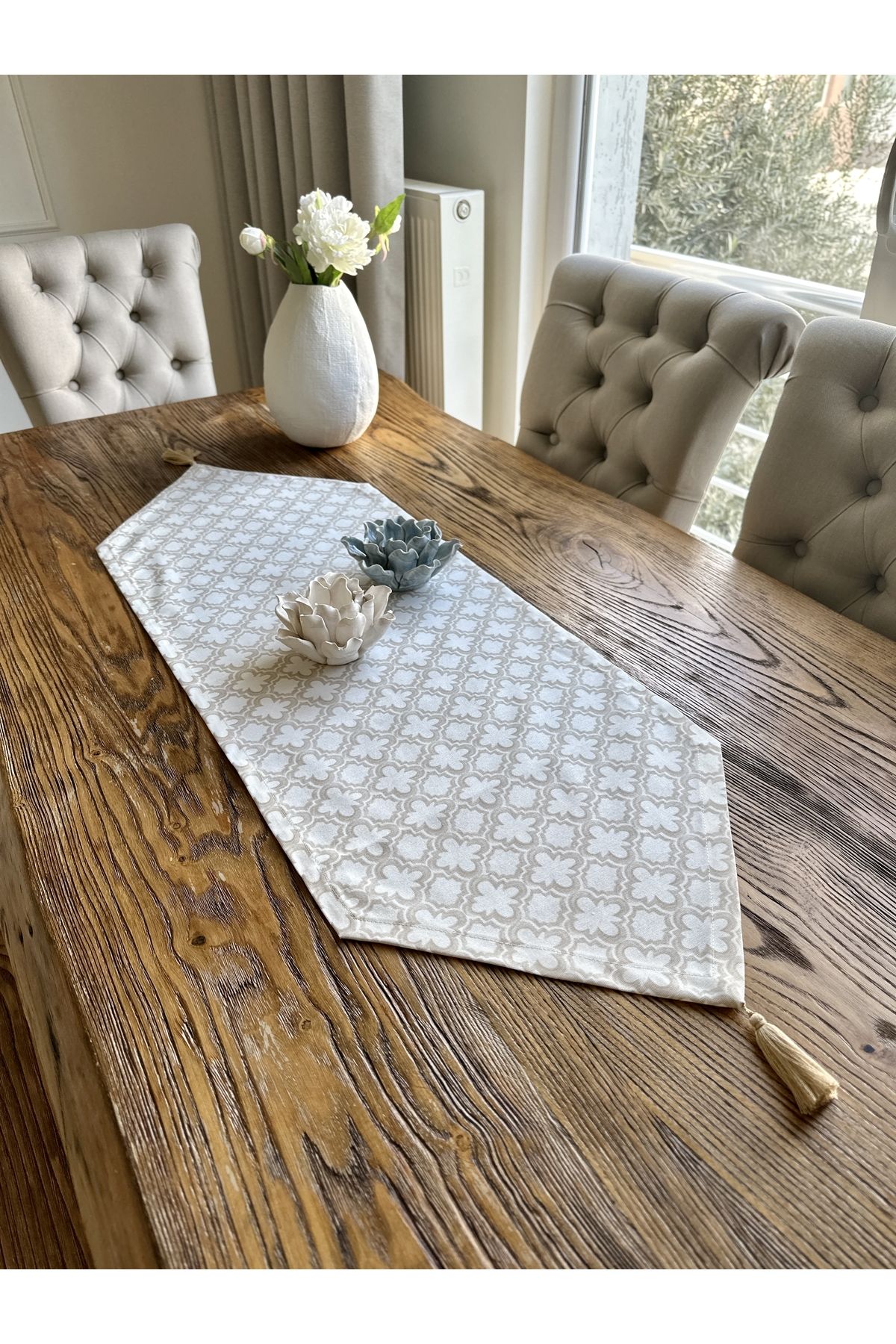 Vintage Püskül Detaylı Bej Runner Leke Tutmaz Dertsiz