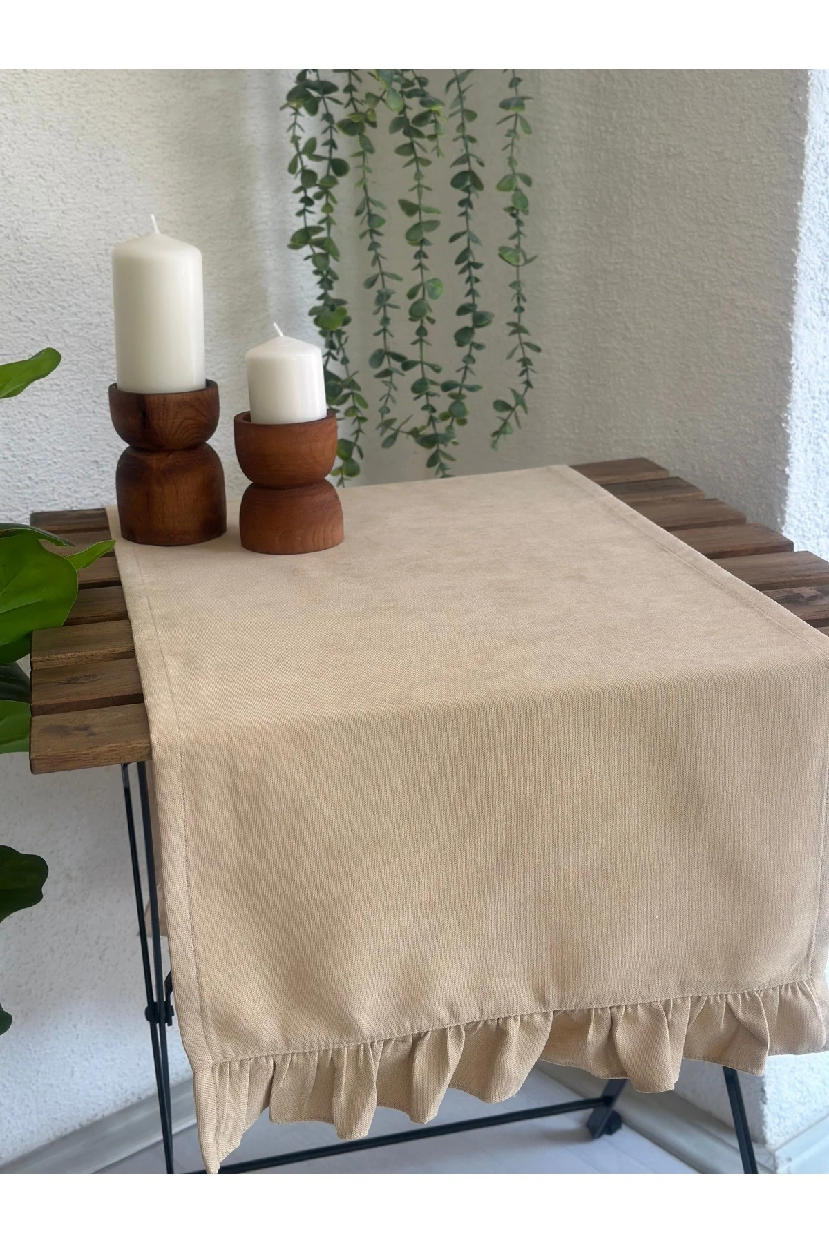 Vintage Kadife Dokulu Fırfırlı Runner - 7