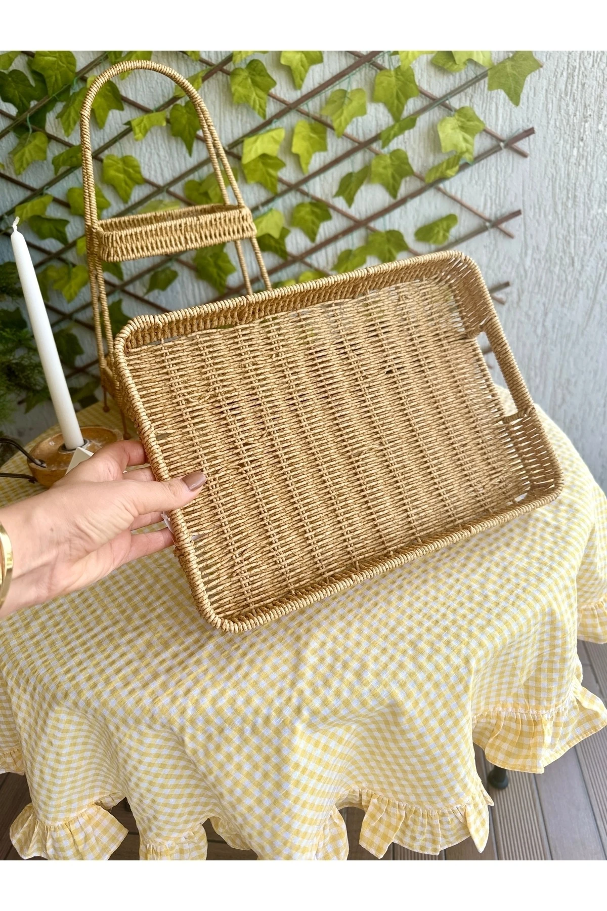 Rattan Büyük Boy Tepsi