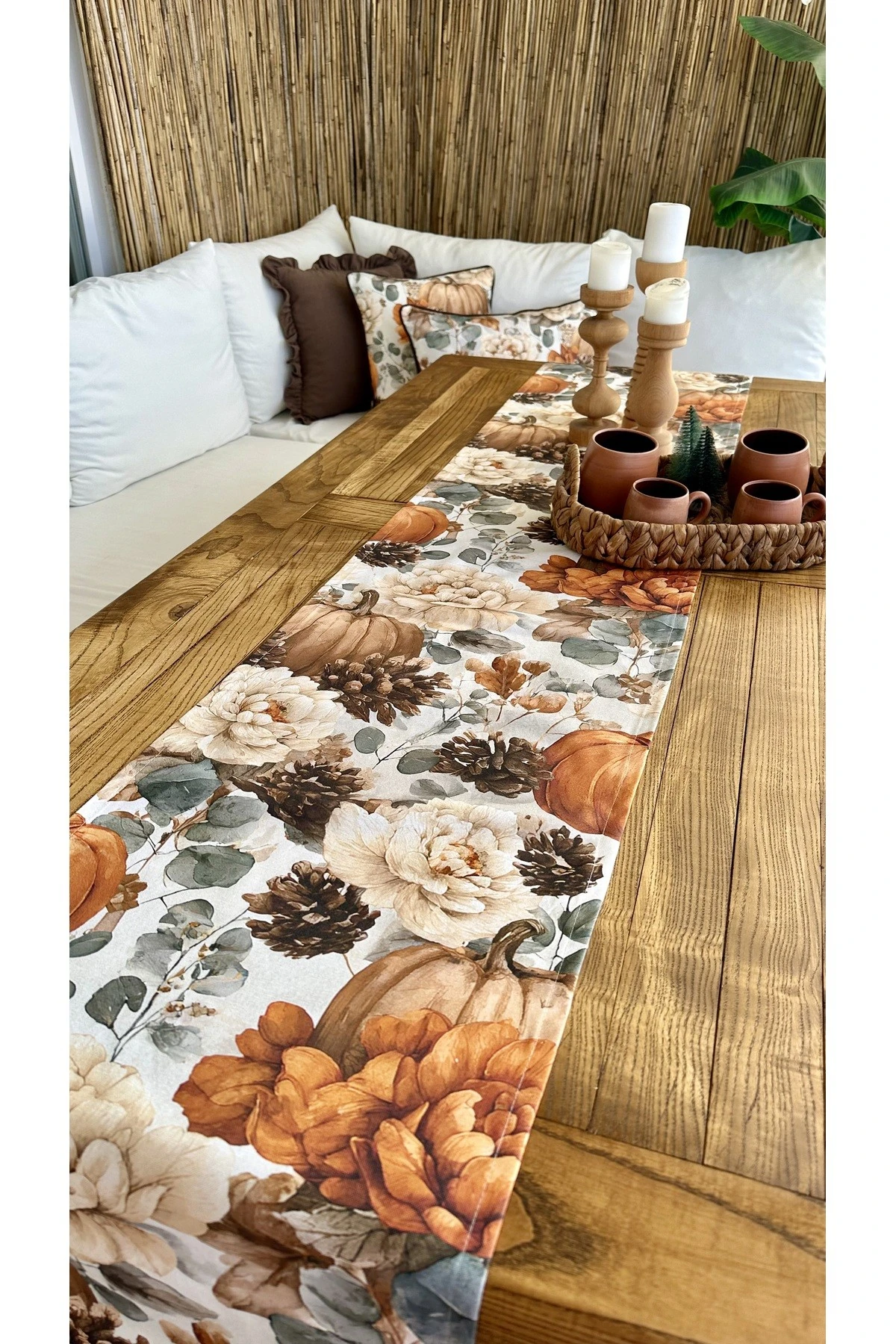 Bal Kabağı Desenli Runner