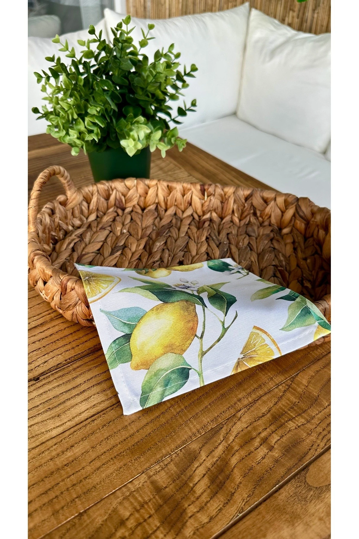 2'li Limon Desenli, Sunum Kahve Yanı Peçetesi