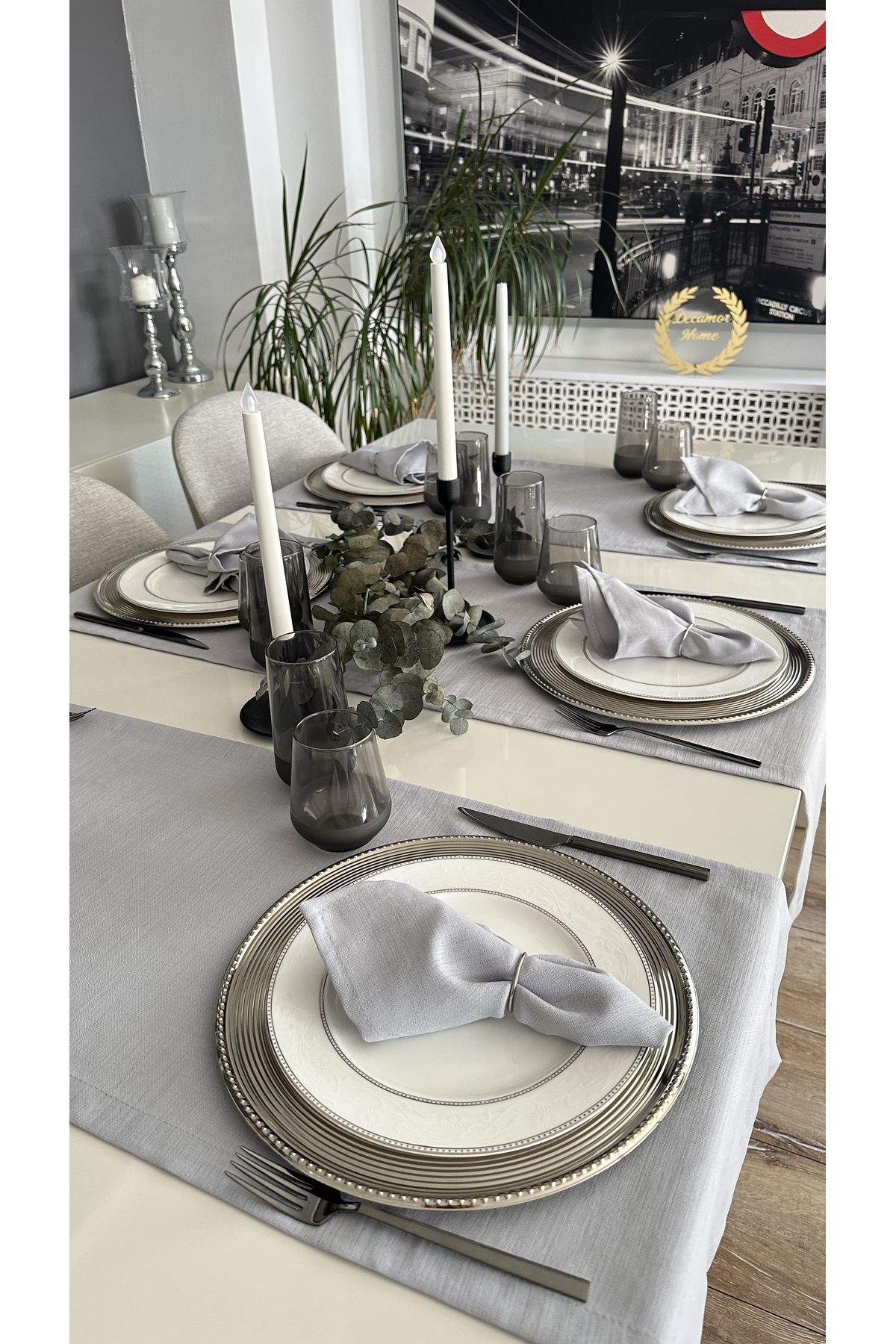 Keten Dokulu Kısa Runner Gri, Pembe, Kırmızı, Kiremit, Lacivert