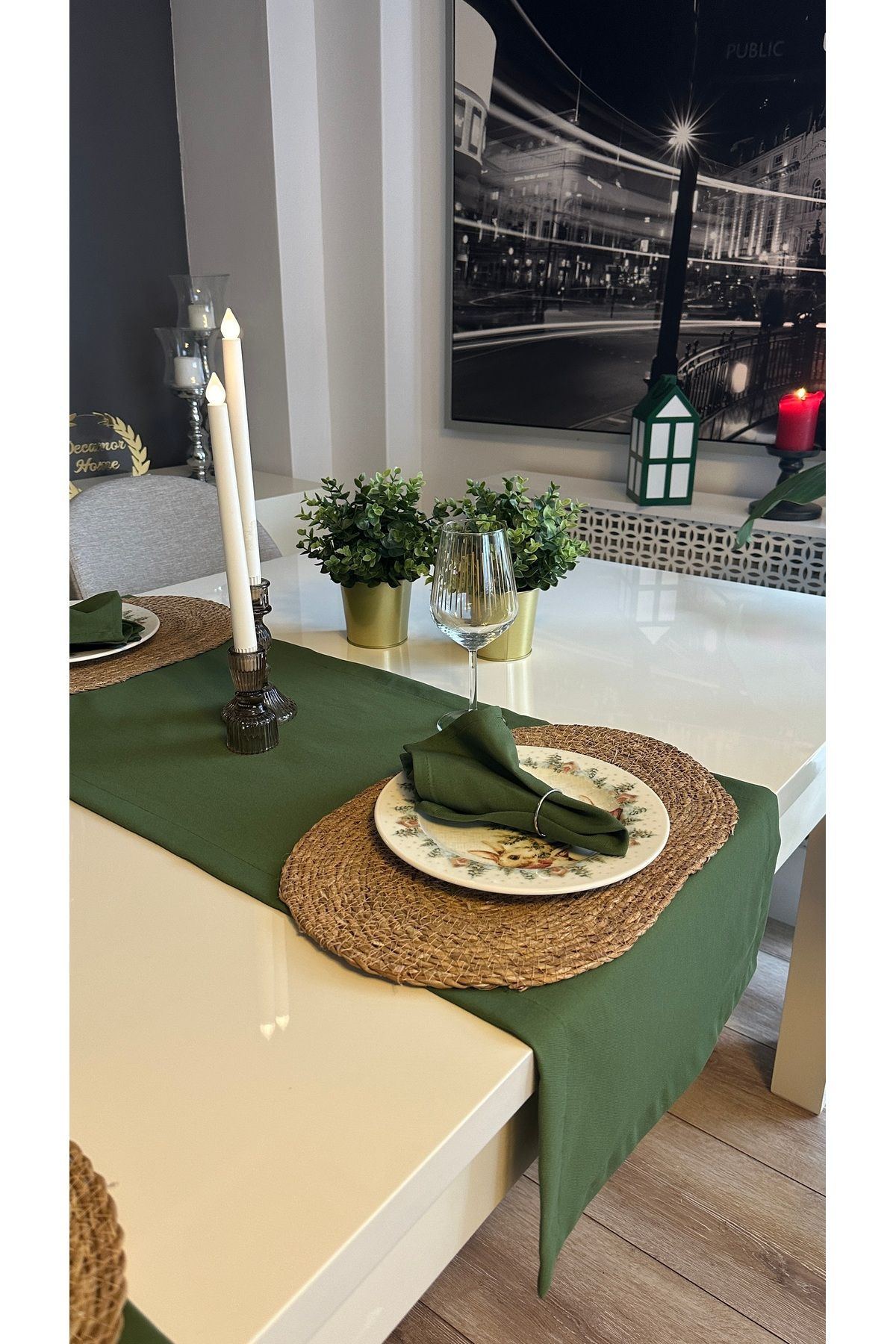 Pamuklu Dertsiz Leke Tutmaz Yeşil Kısa Runner