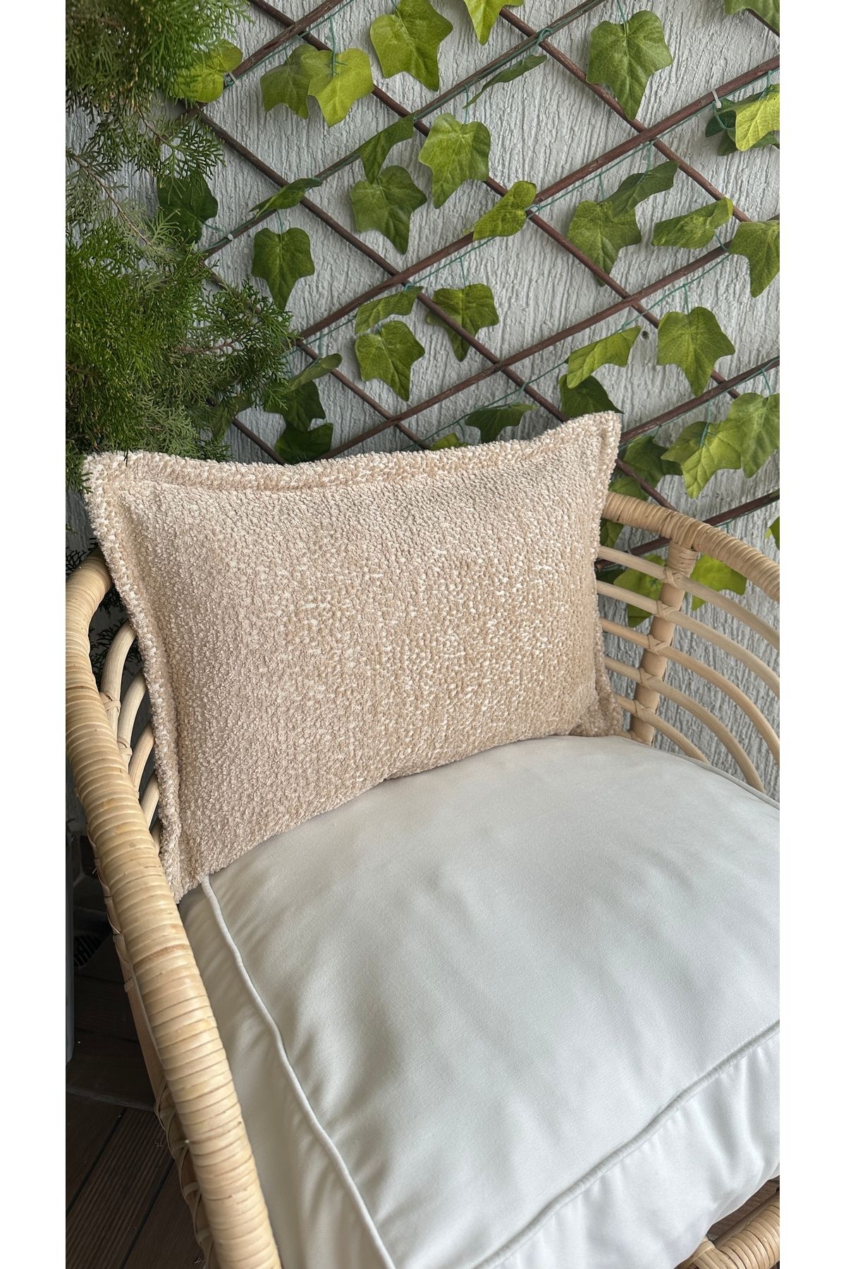 Soft Bej Bohem Kırlent Kılıfı