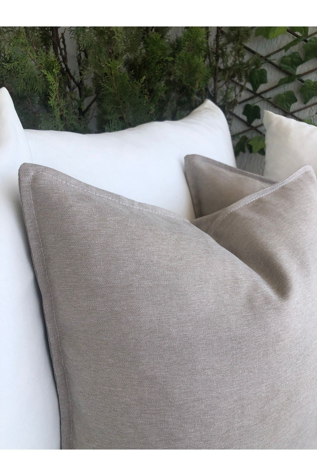 Thick Linen Bej Rengi Kırlent Kılıfı