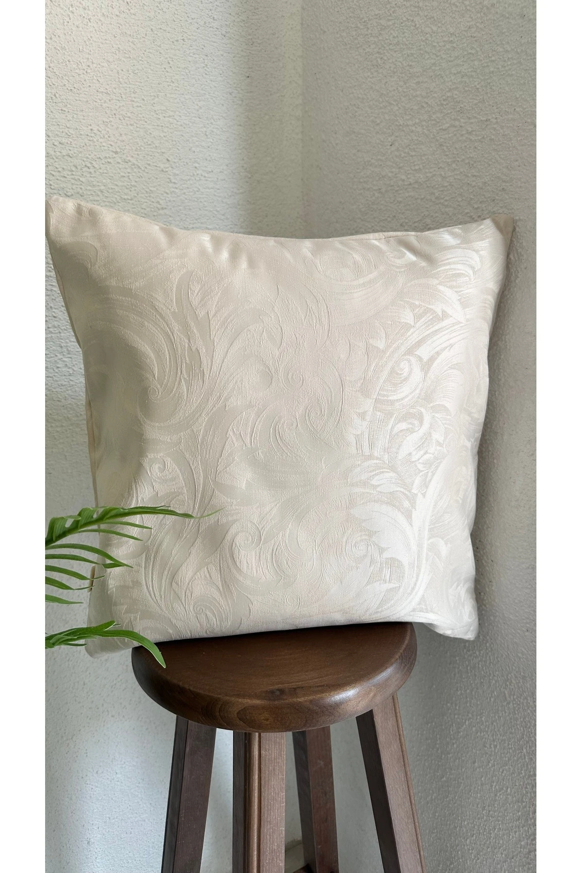 1. Kalite Dokuma Kumaş Ekru Kırlent Kılıfı desen2