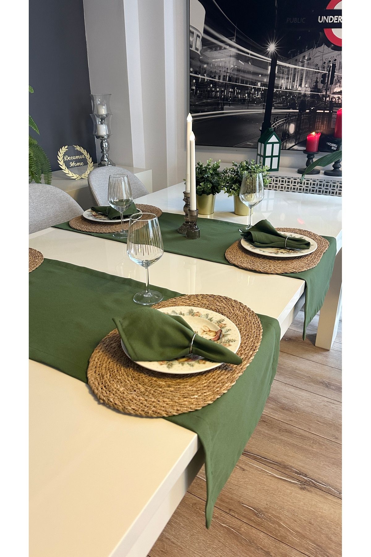 Pamuklu Dertsiz Leke Tutmaz Yeşil Kısa Runner