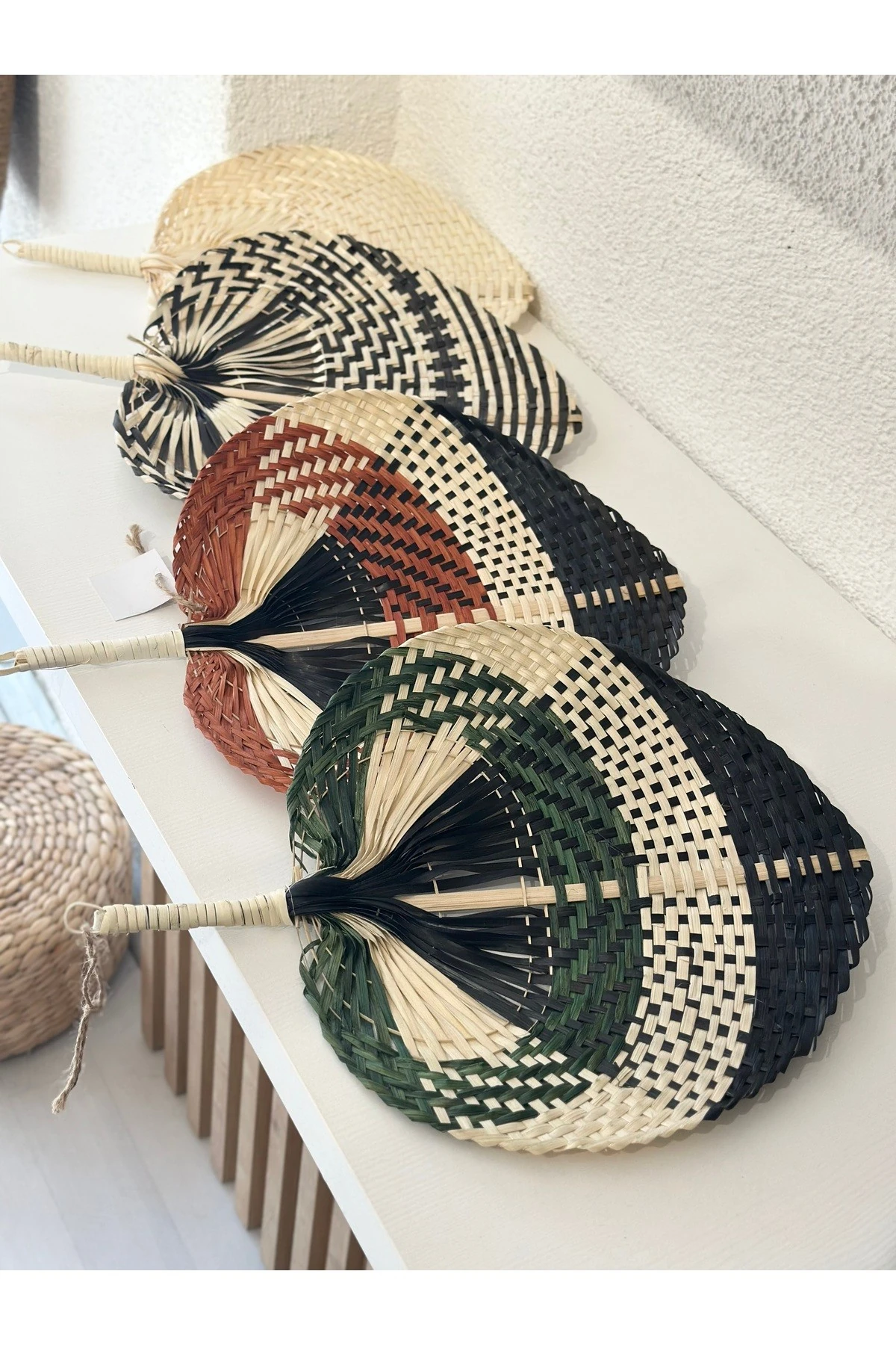 Bohem Hasır Duvar Dekoru Siyah 40 x 32 cm