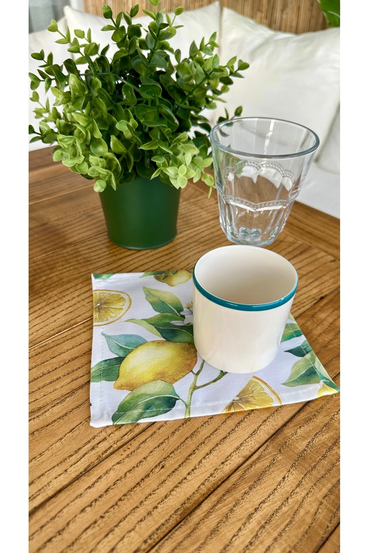 2'li Limon Desenli, Sunum Kahve Yanı Peçetesi