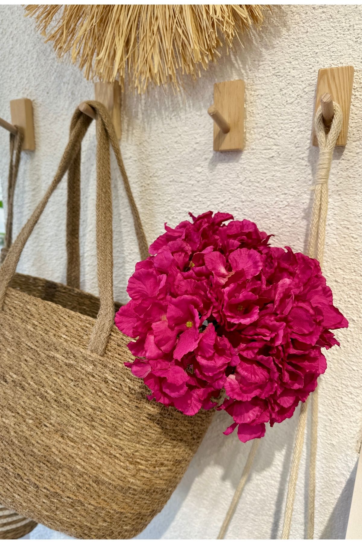 Büyük Demet Yapay Fuşya Pembe Ortanca