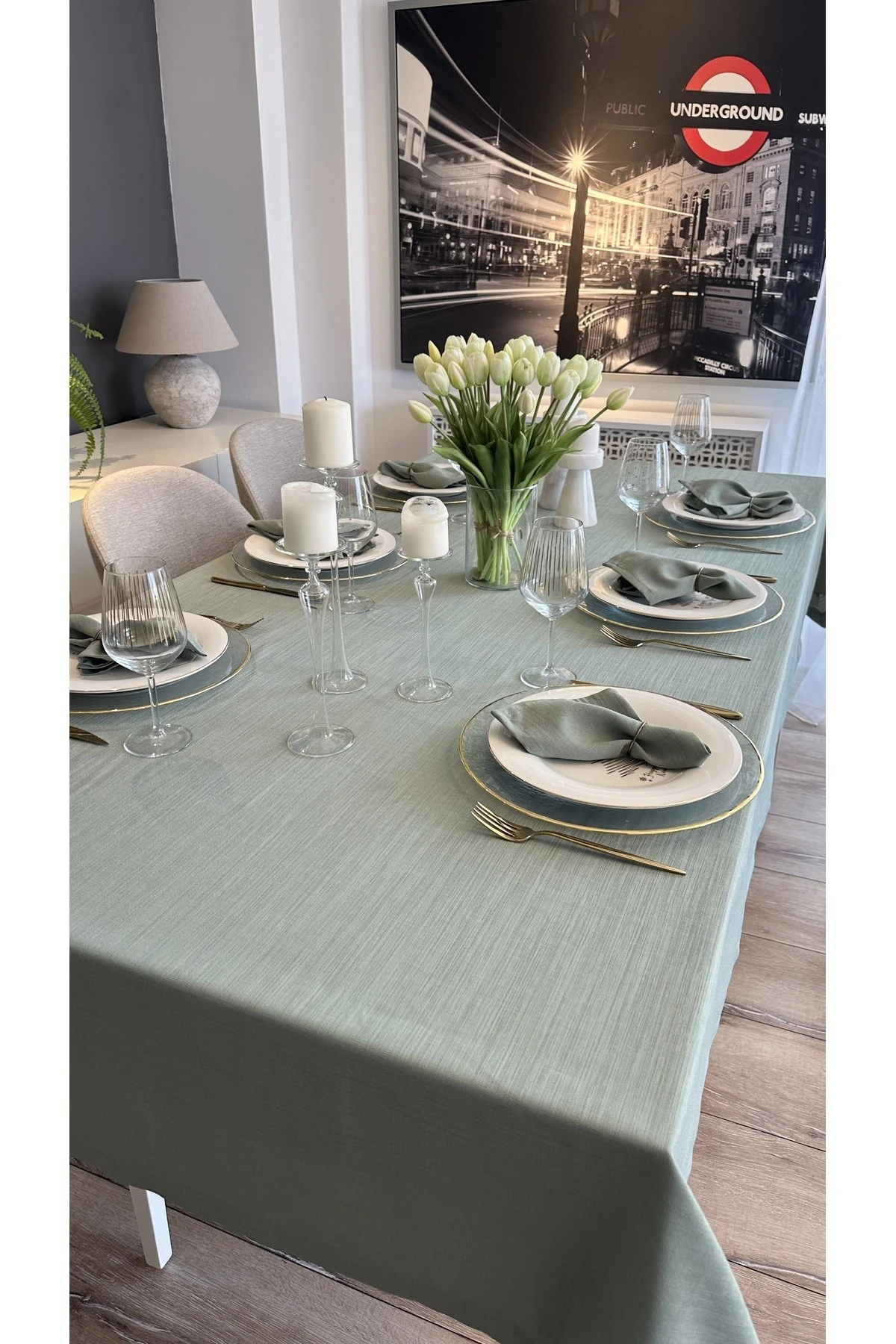 6 Adet Keten Dokulu Kumaş Peçete - 4