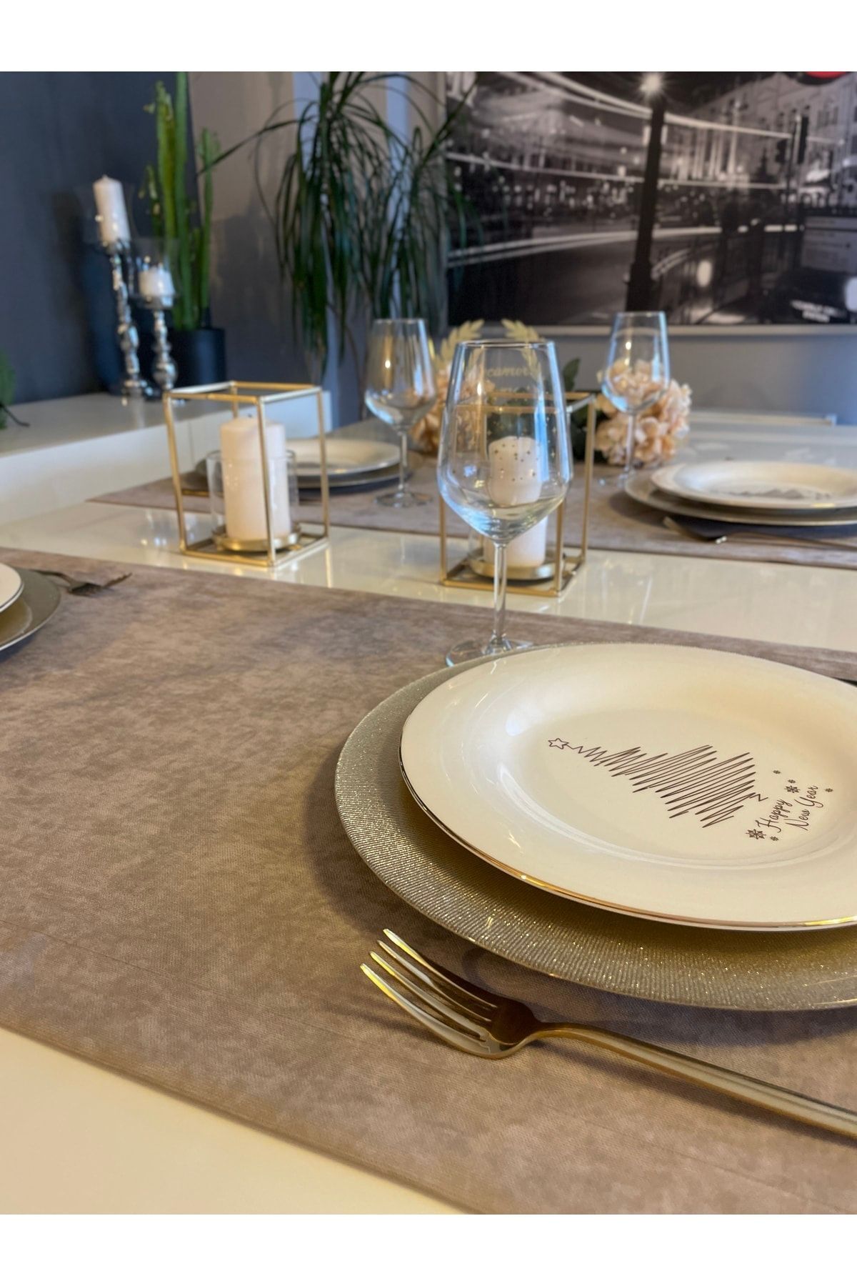 Kadife Dokulu Sütlü Kahve Dertsiz Runner