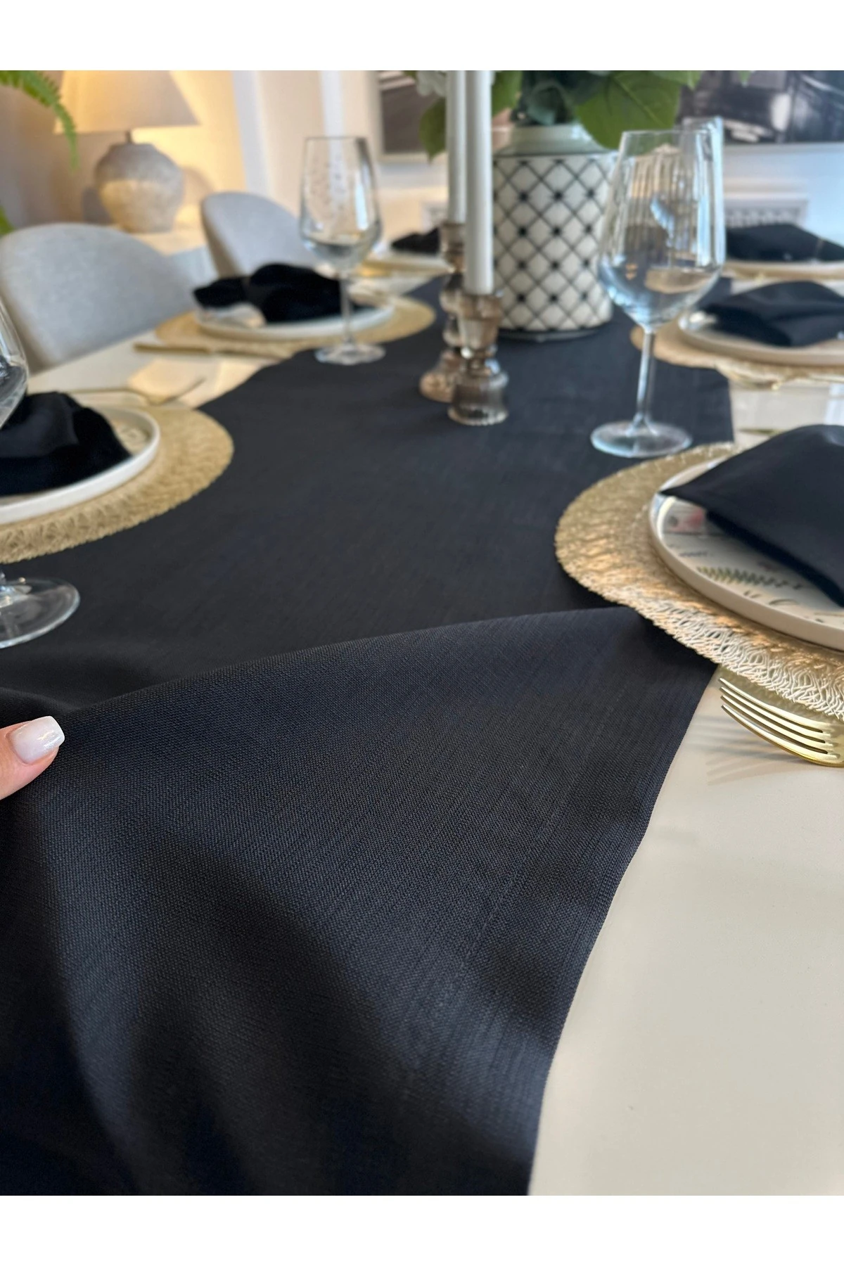 Keten Dokulu Dertsiz Runner Düz Model 1