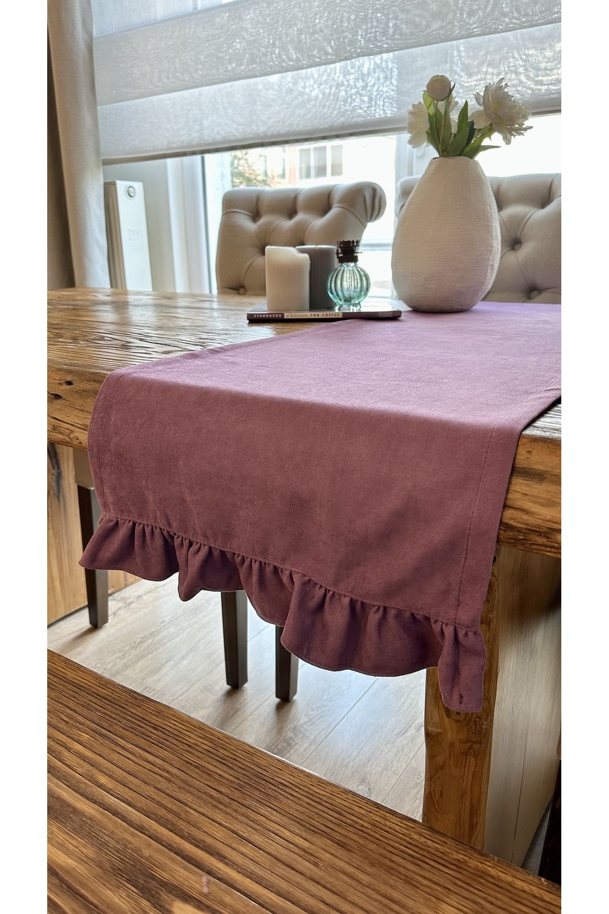 Eflatun - Mor Fırfırlı Vintage Runner