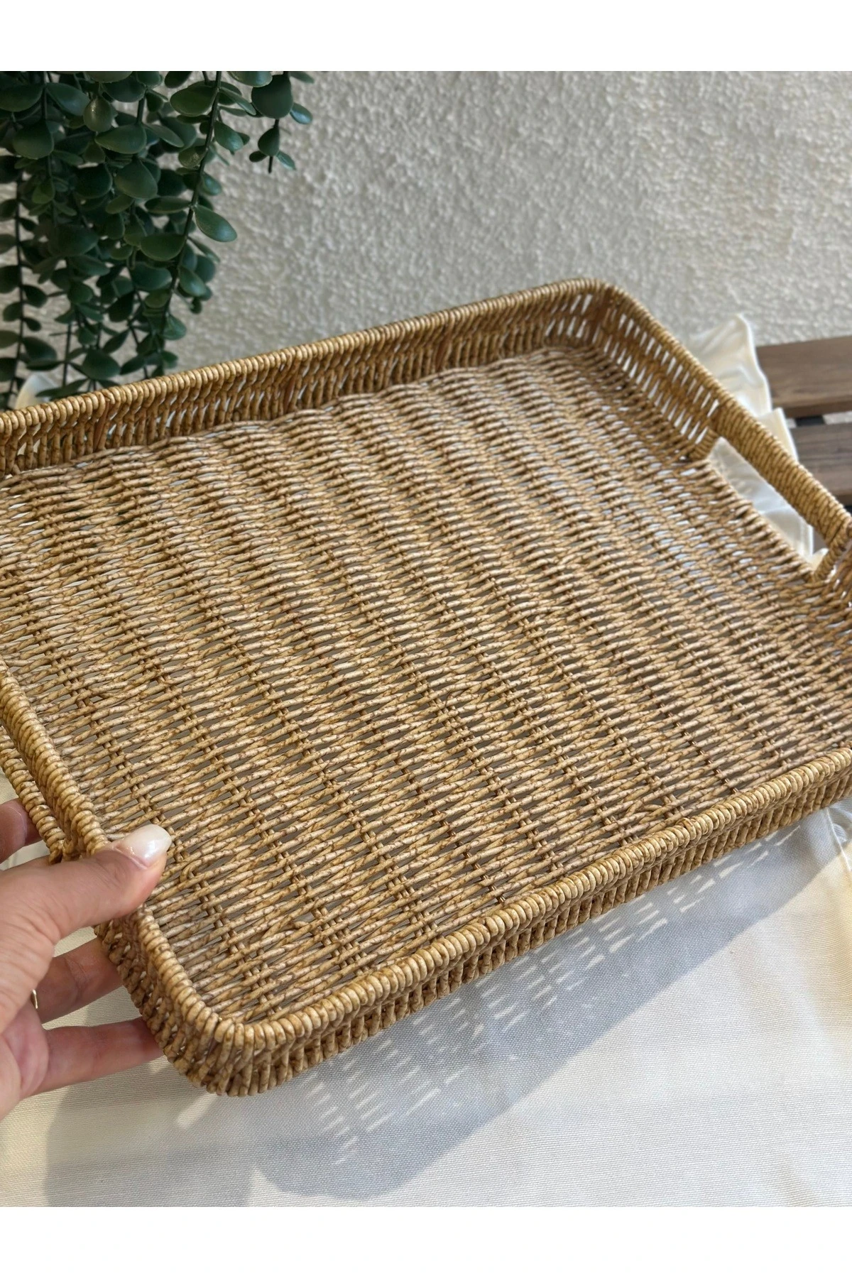 Rattan Büyük Boy Tepsi