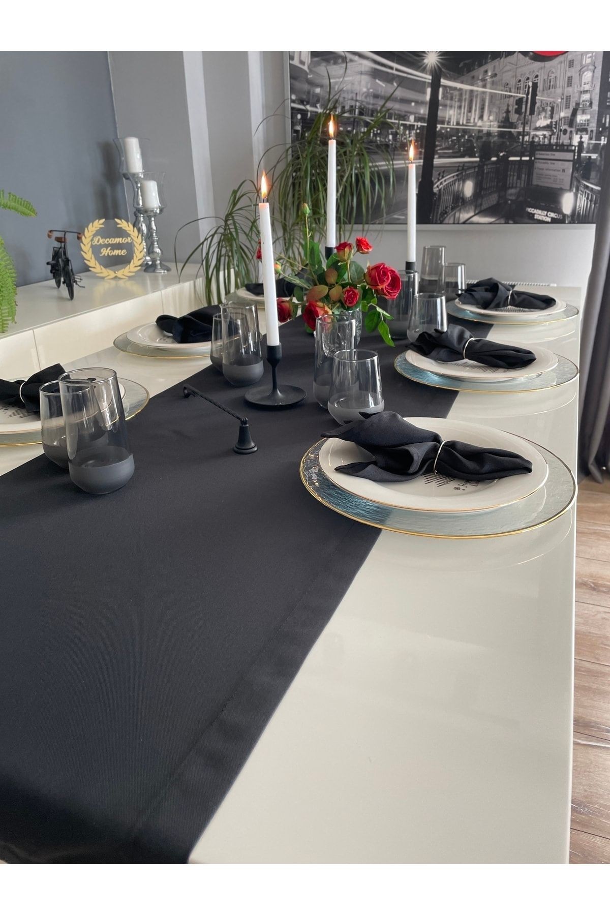 Thick Linen Siyah Dertsiz Peçete 4 Adet