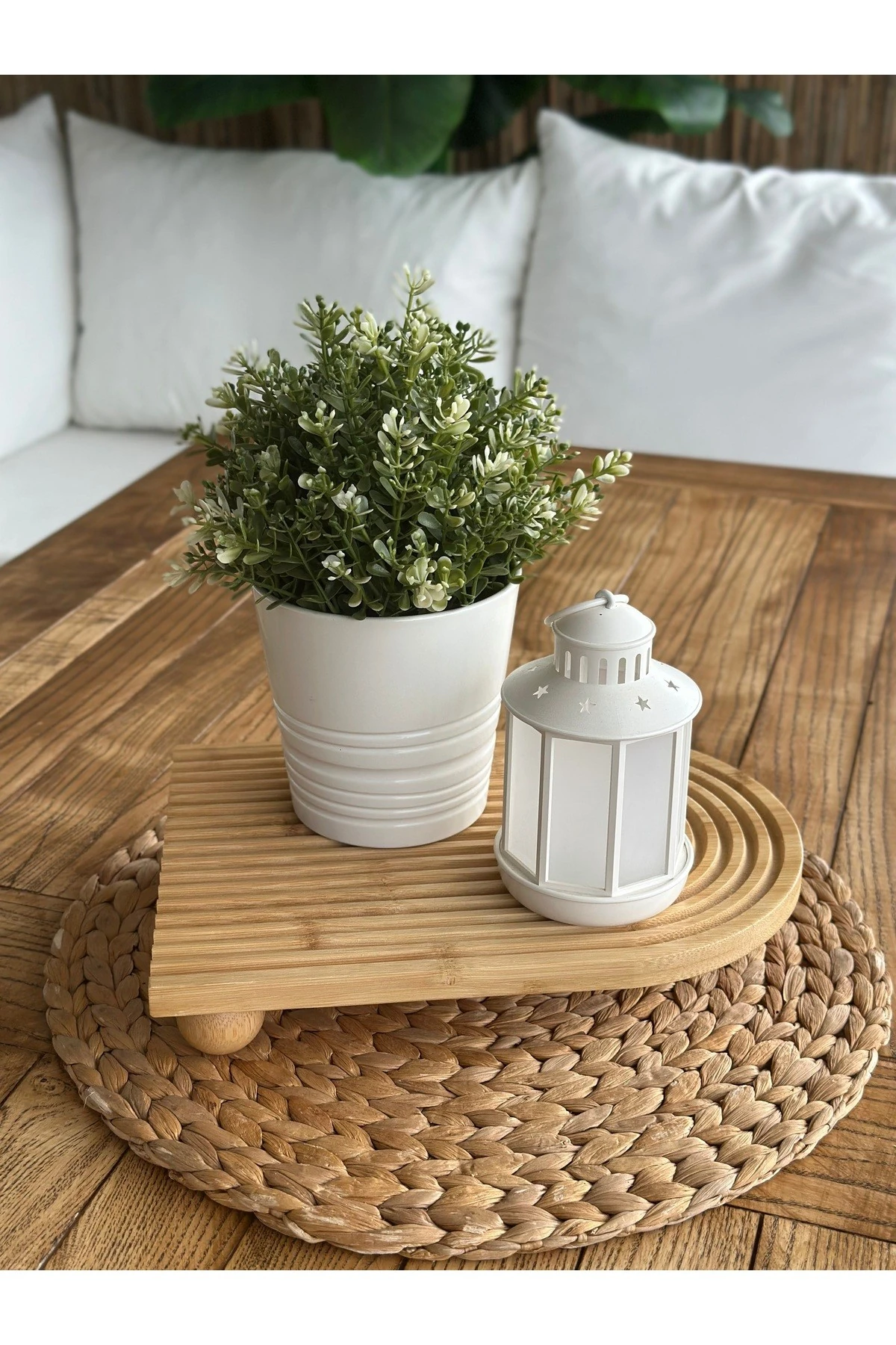 Bambu Ahşap Yuvarlak Ayaklı Sunumluk 20 cm x 28 cm