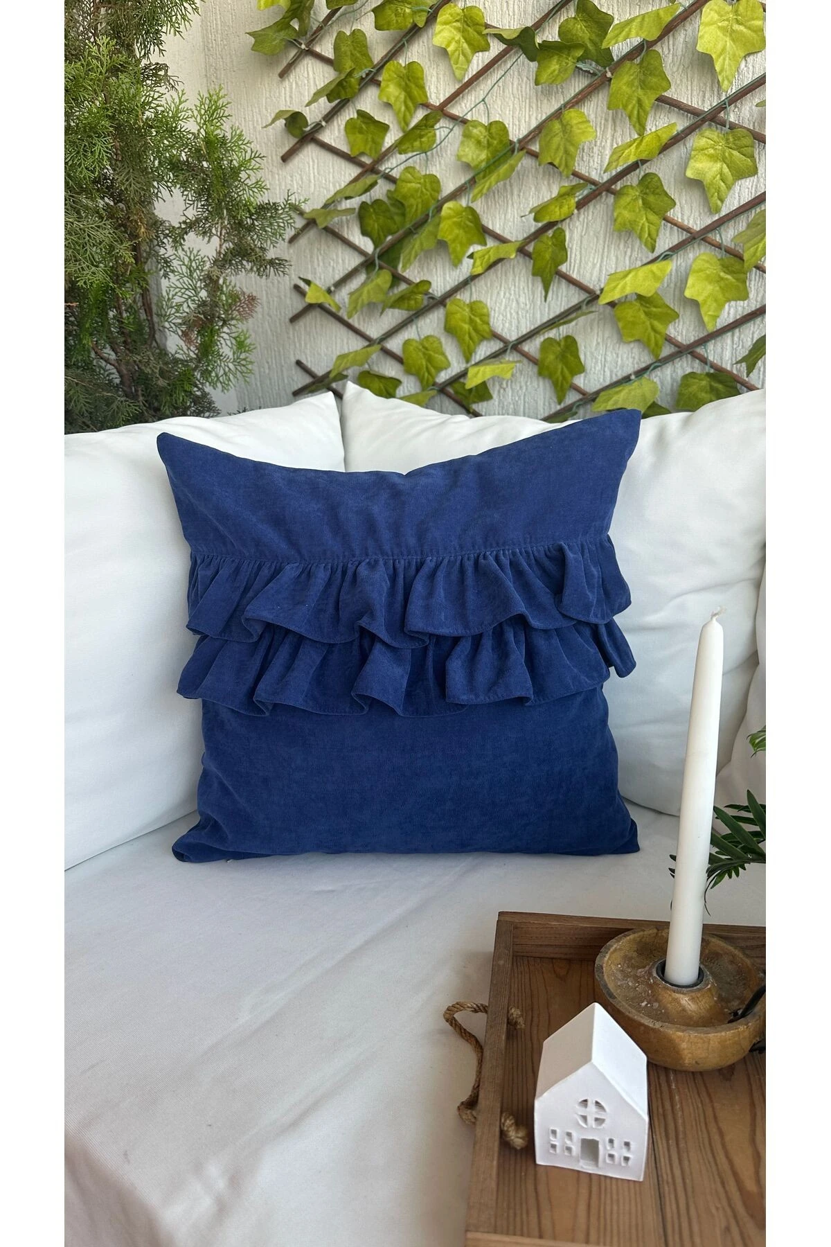 Tasarım Model Fırfırlı Kırlent Kılıfı