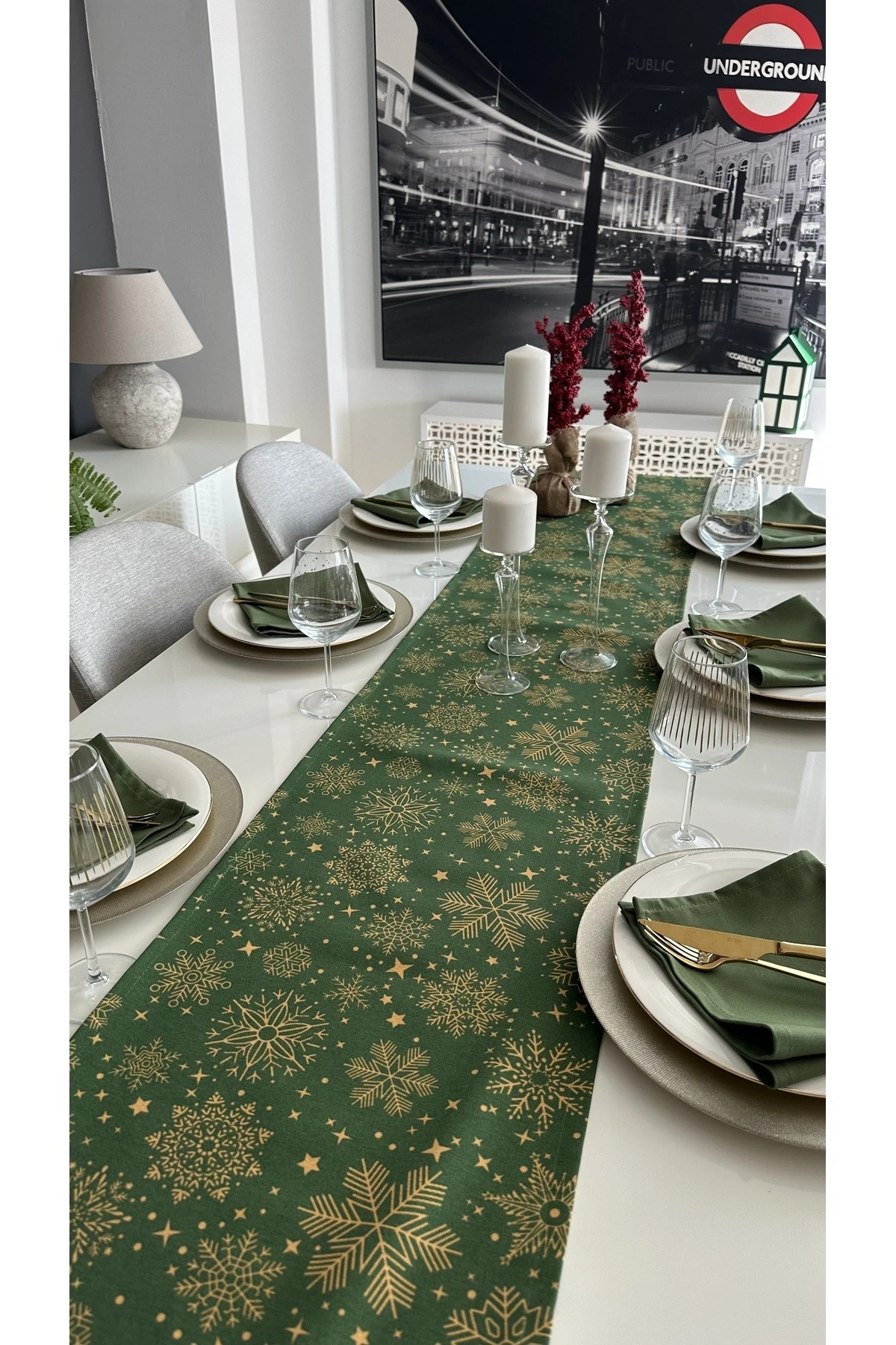 Yeni Yıl Temalı Runner Yılbaşı Masası - 2