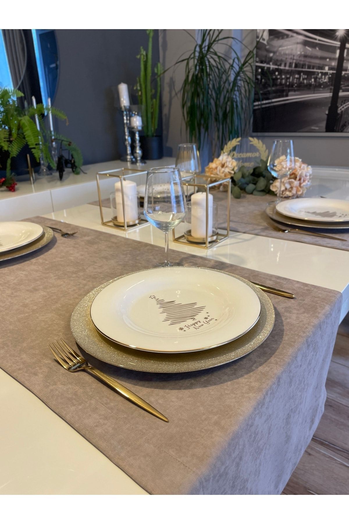 Kadife Dokulu Sütlü Kahve Dertsiz Runner