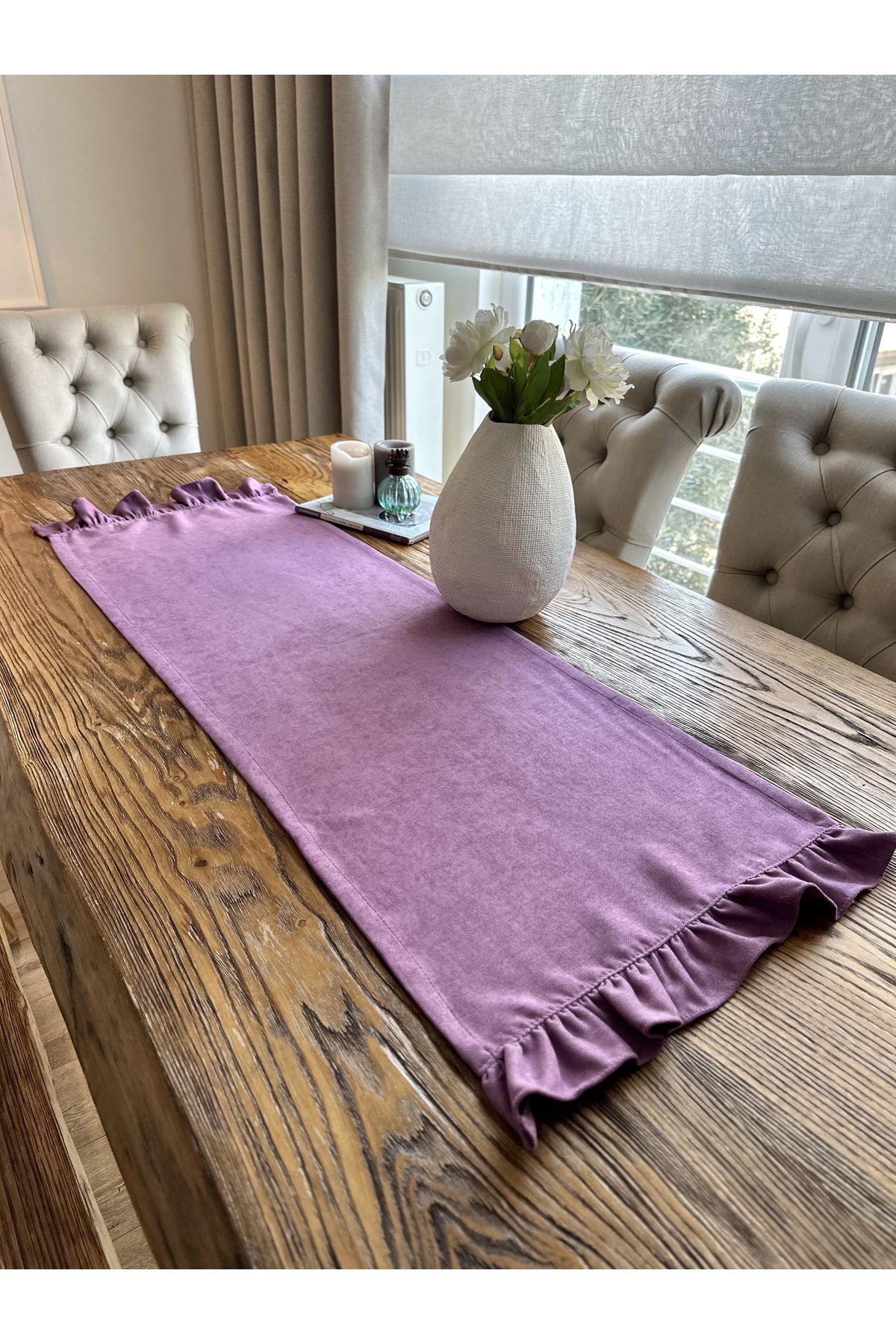 Eflatun - Mor Fırfırlı Vintage Runner