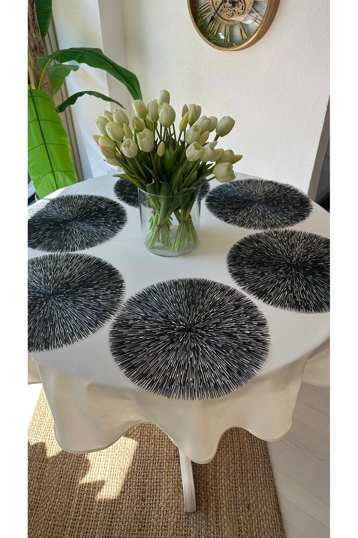 6 ad Temizliği Kolay Siyah Amerikan Servis Supla - Siyah