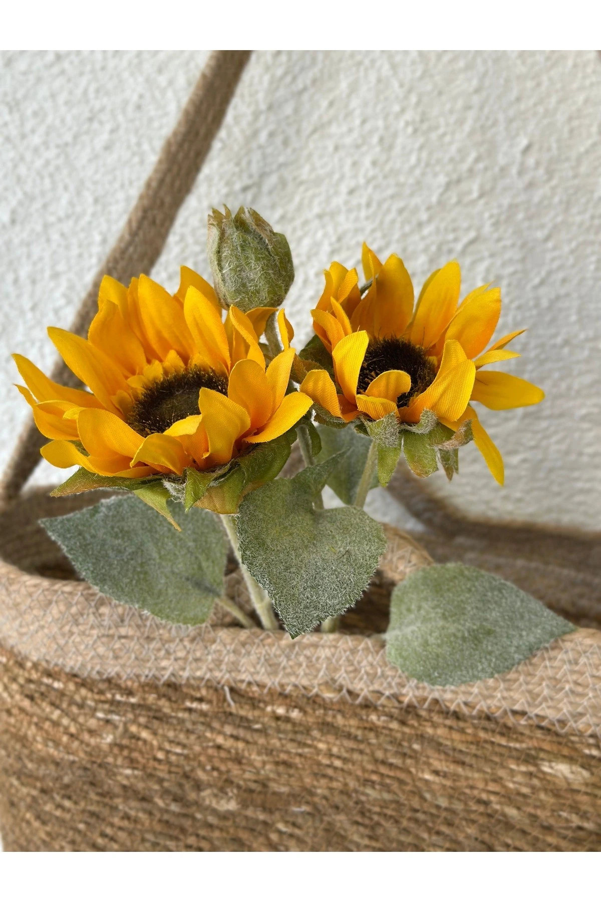 1. Kalite Yapay Ayçiçeği Dalı 45 cm
