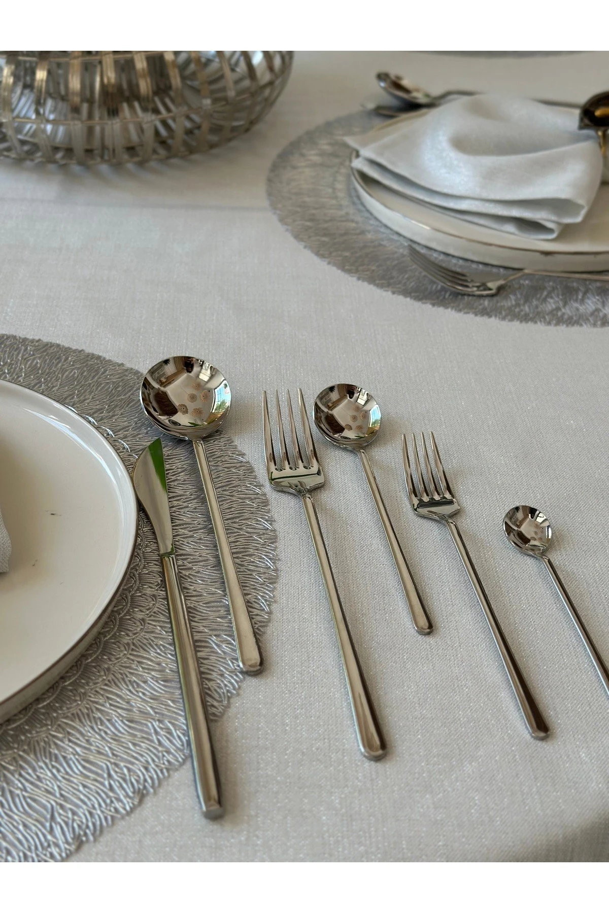 Gold-Gümüş Metal 36 Parça Çatal Kaşık Bıçak Takımı