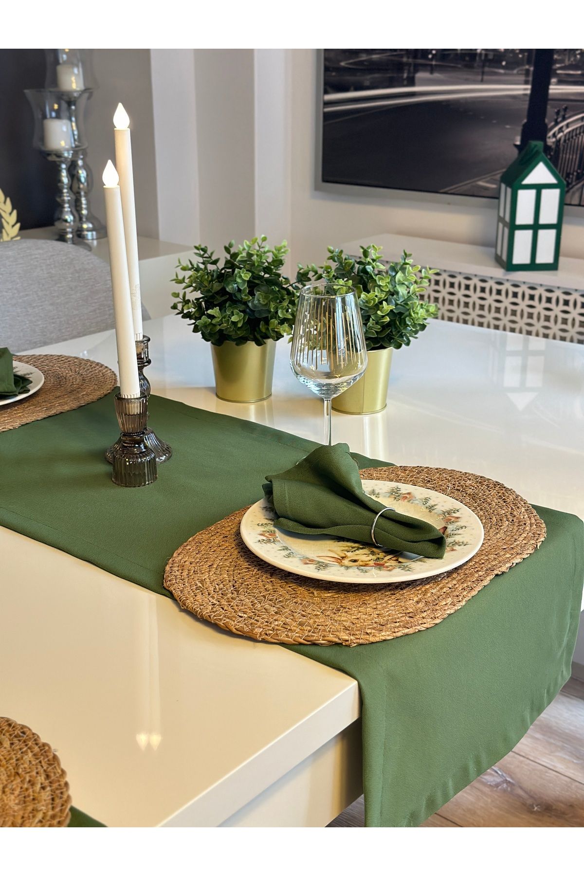 Pamuklu Dertsiz Leke Tutmaz Yeşil Kısa Runner