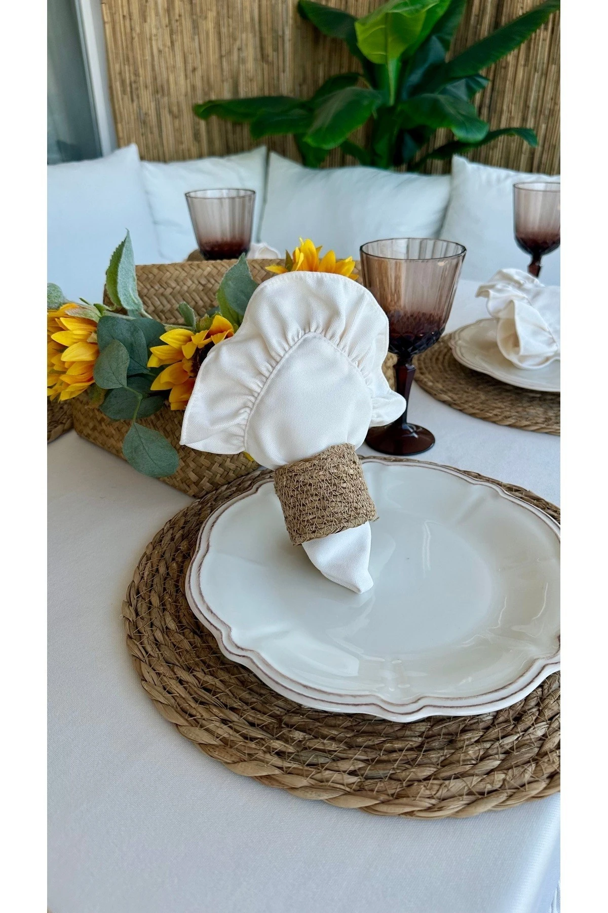 6 Adet Kadife Doku Dertsiz, Leke Tutmaz Fırfırlı Peçete