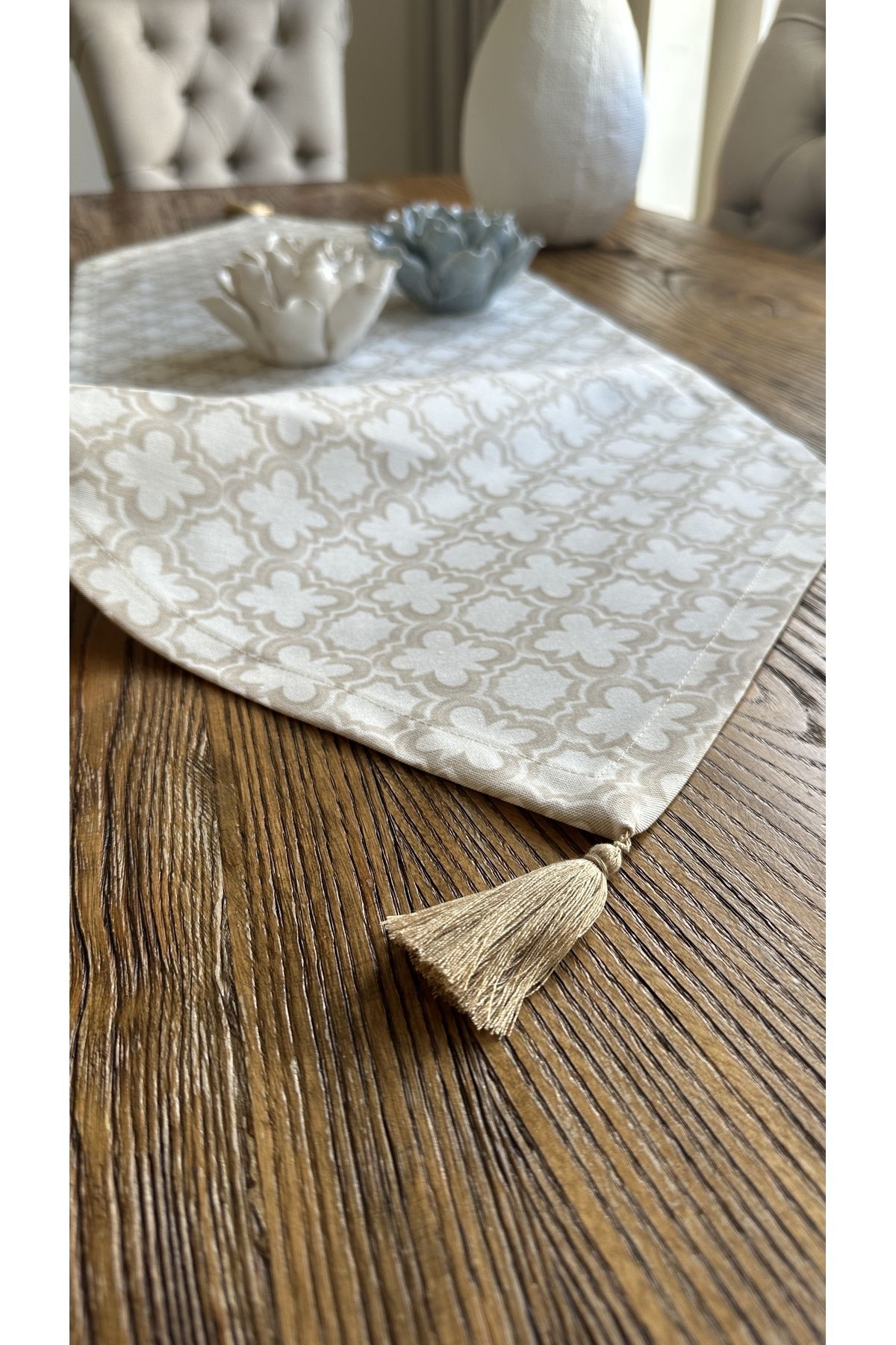 Vintage Püskül Detaylı Bej Runner Leke Tutmaz Dertsiz