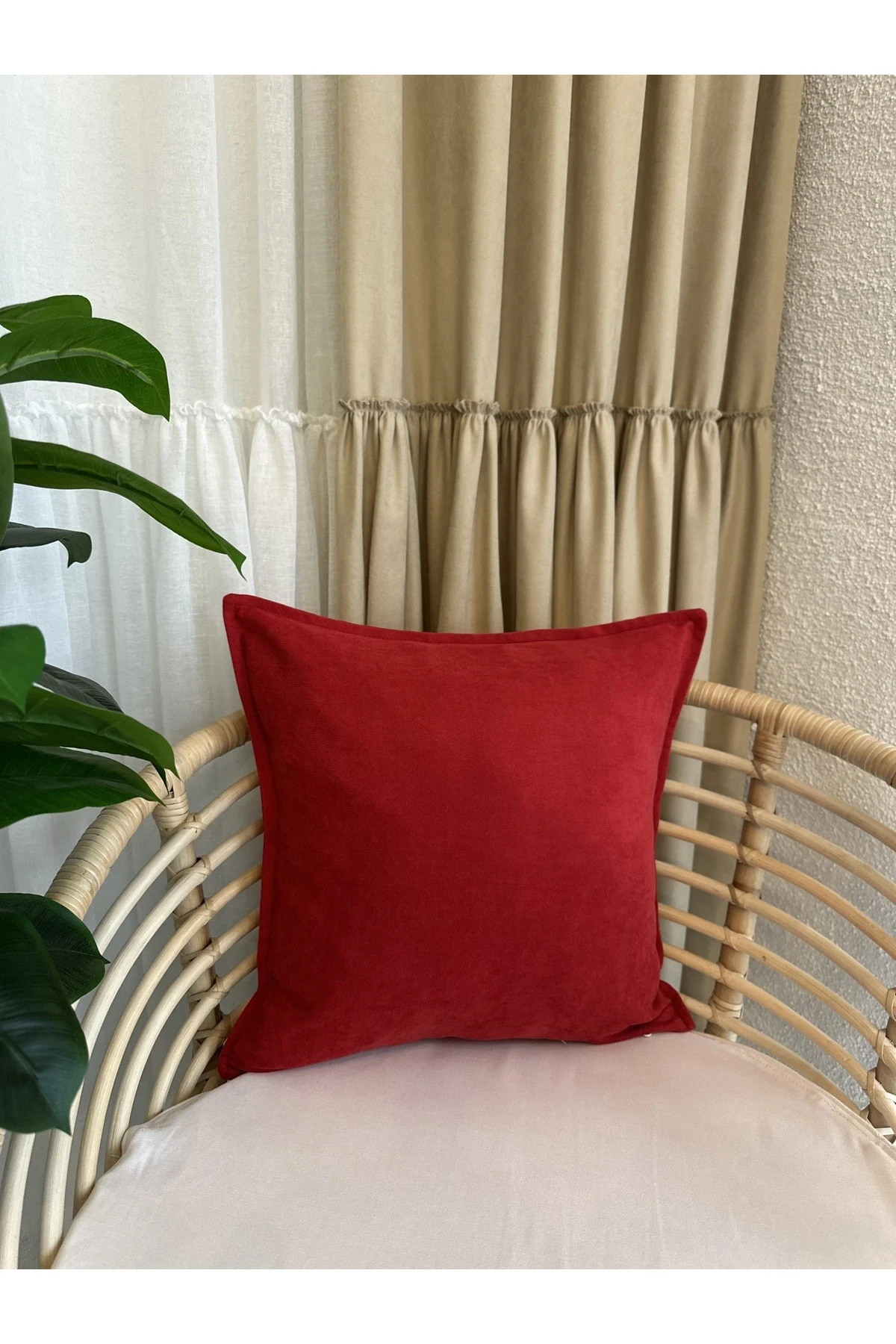 Kadife Dokulu Düz Kırlent Kılıfı